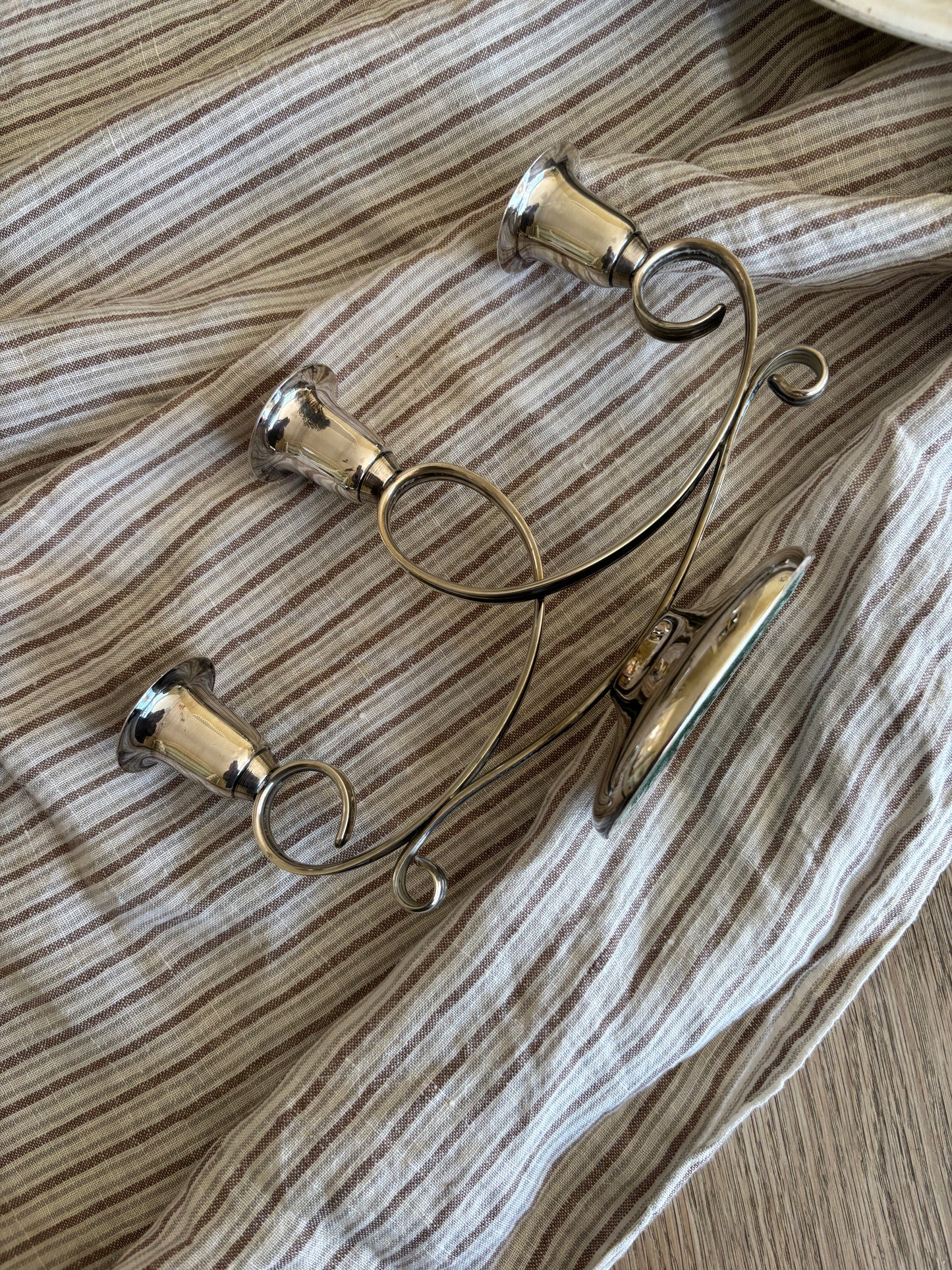 Lysestage i pletsølv