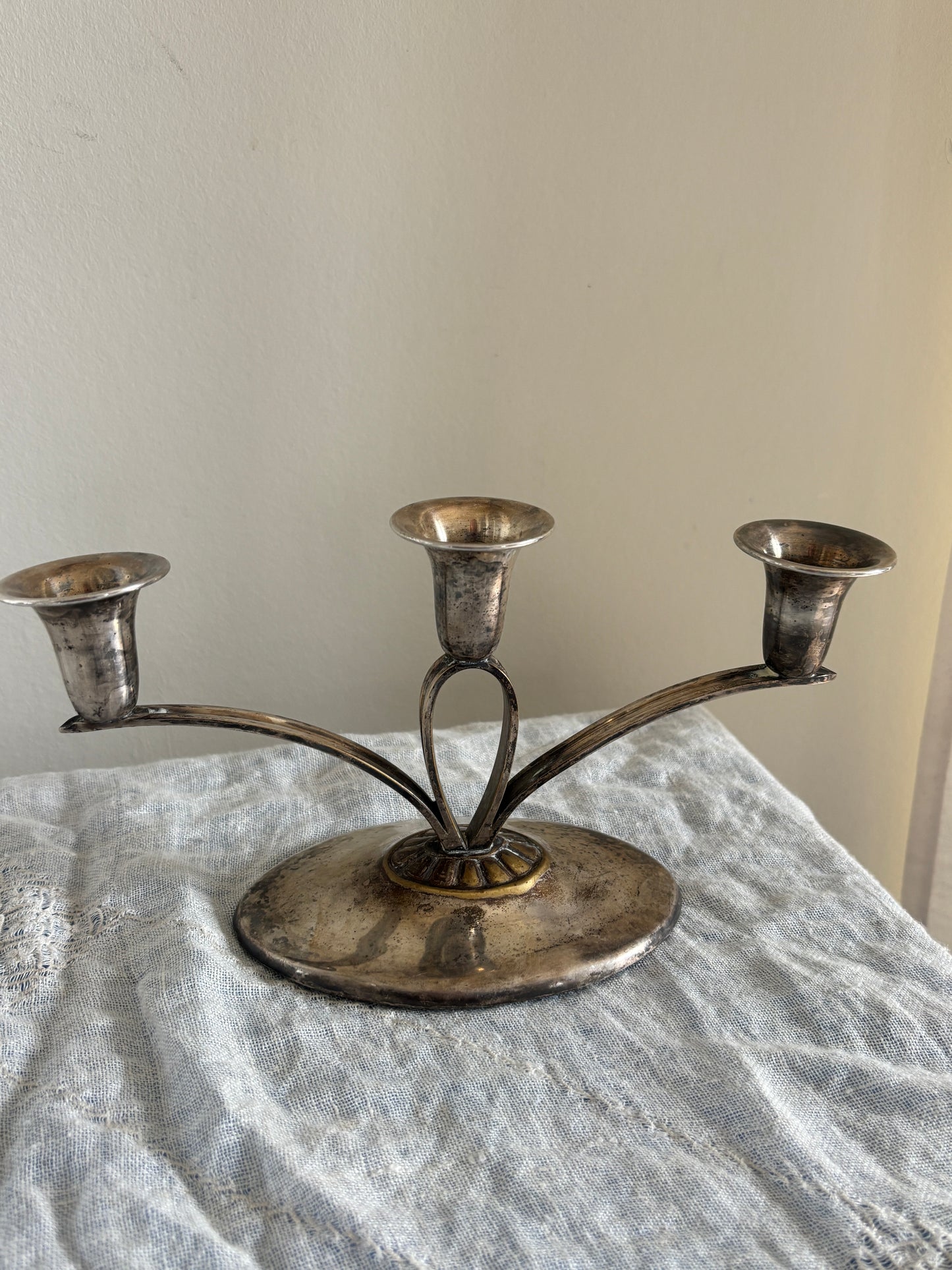 Lysestage i pletsølv