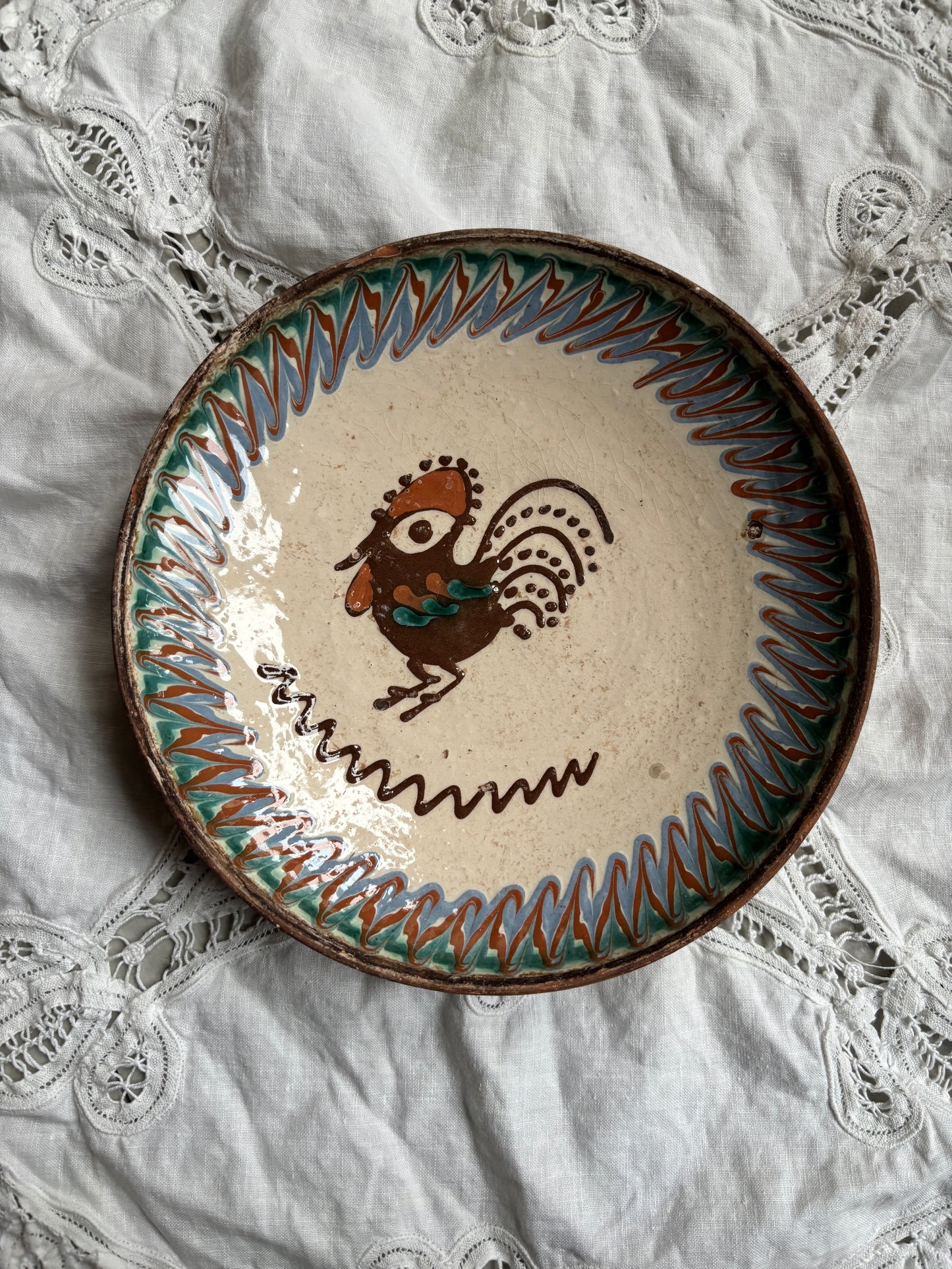 Keramik platte med fugle motiv