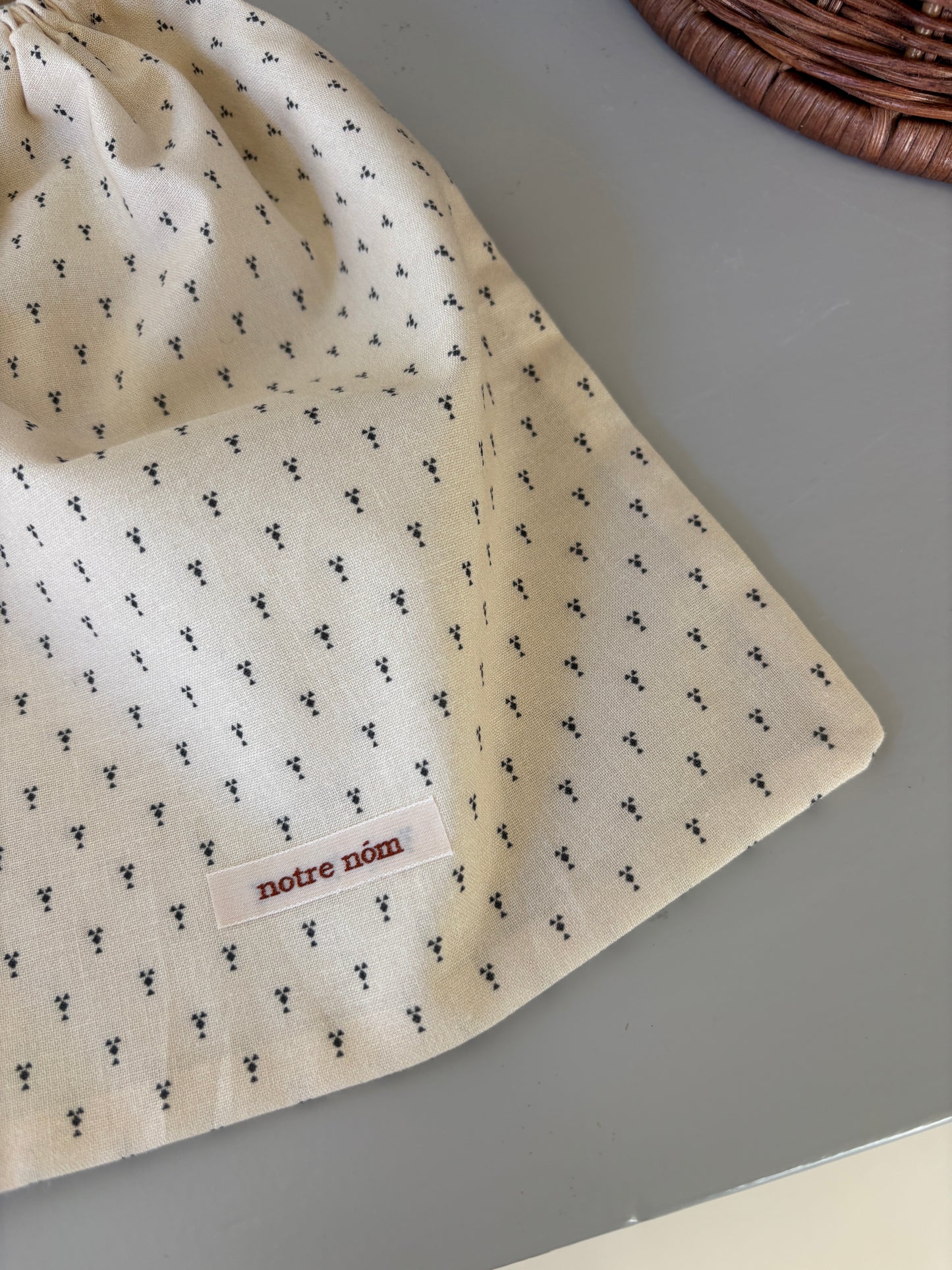 Håndsyet stofpose