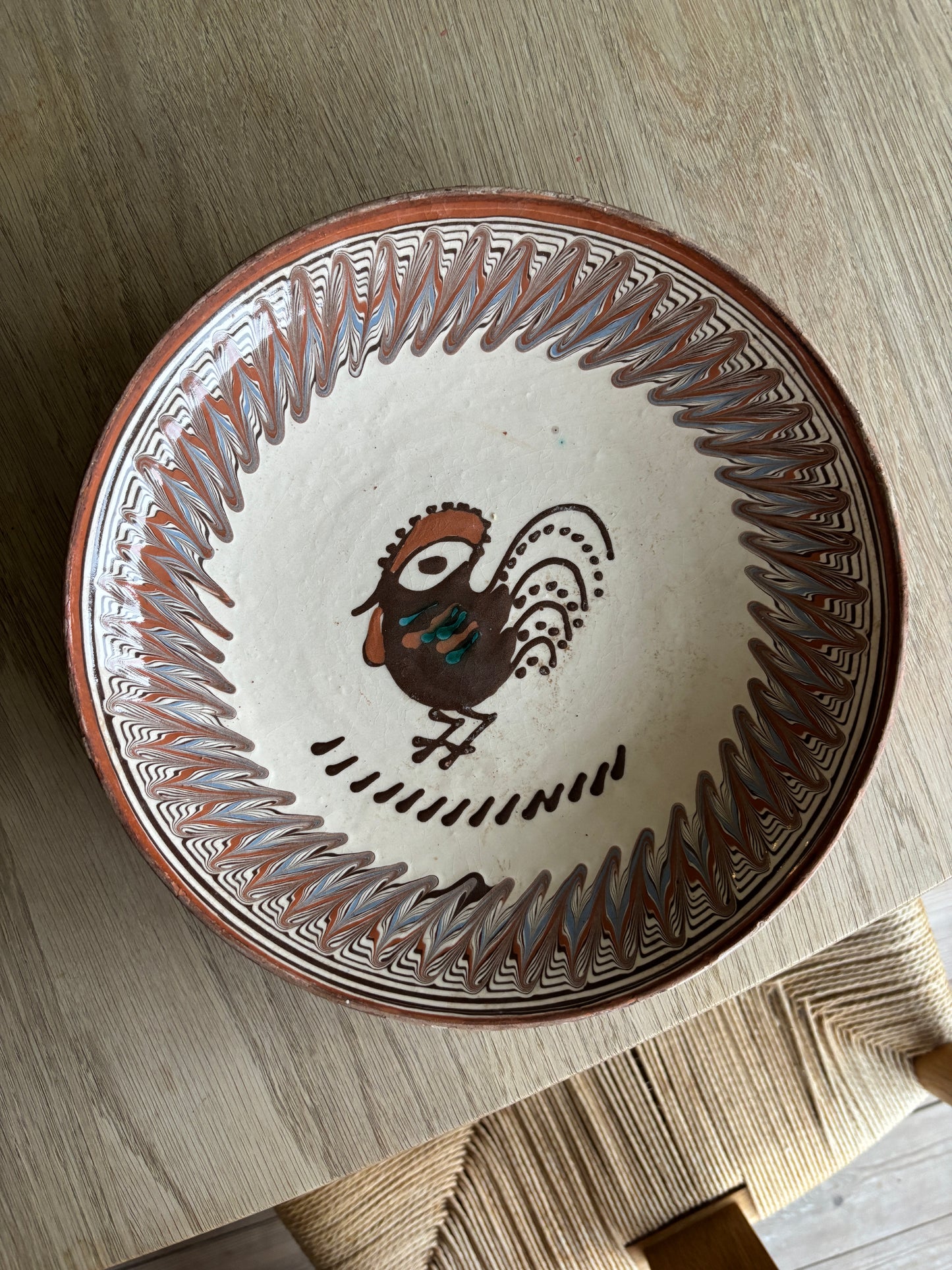 Keramik platte med fugle motiv