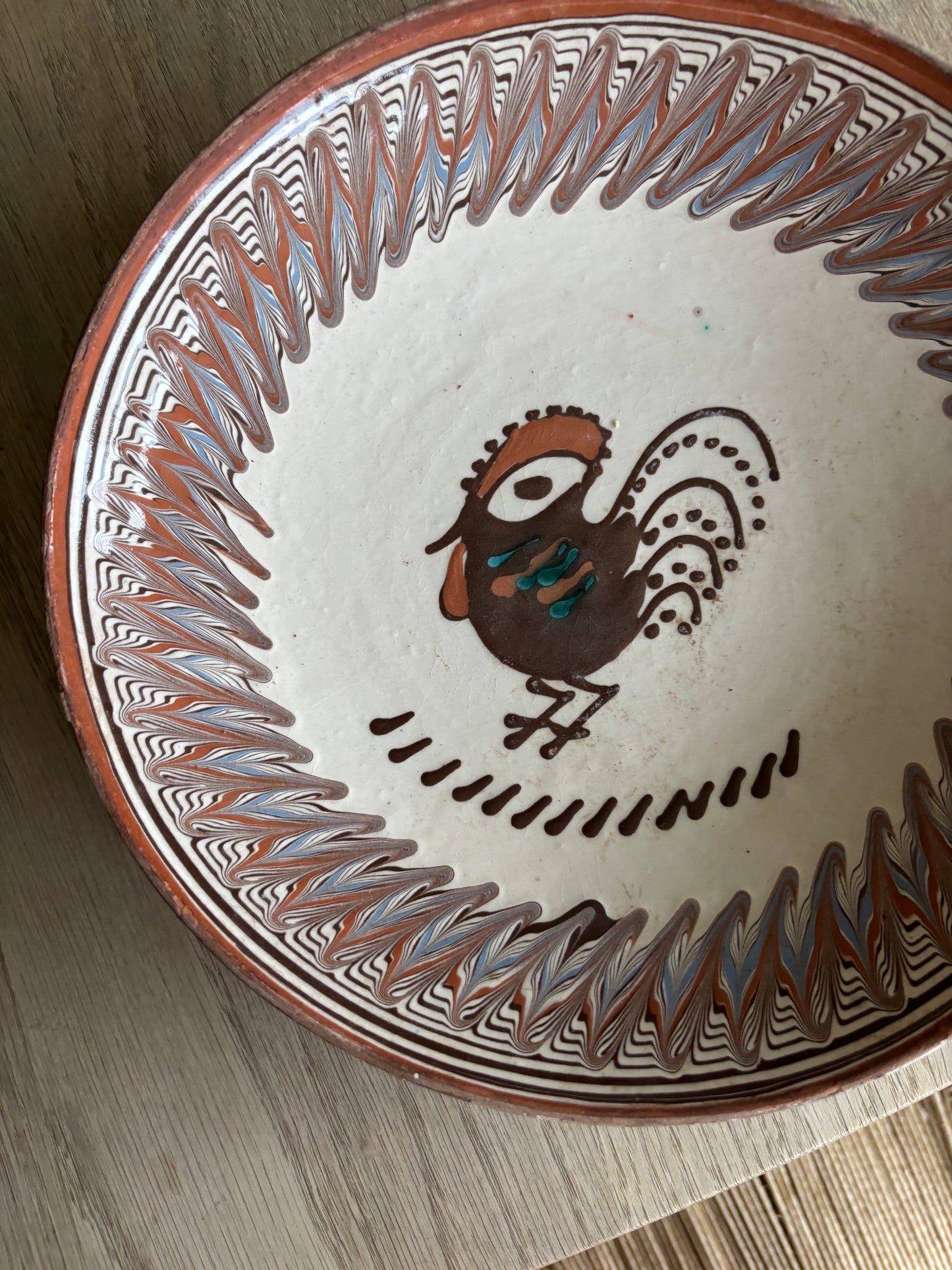 Keramik platte med fugle motiv