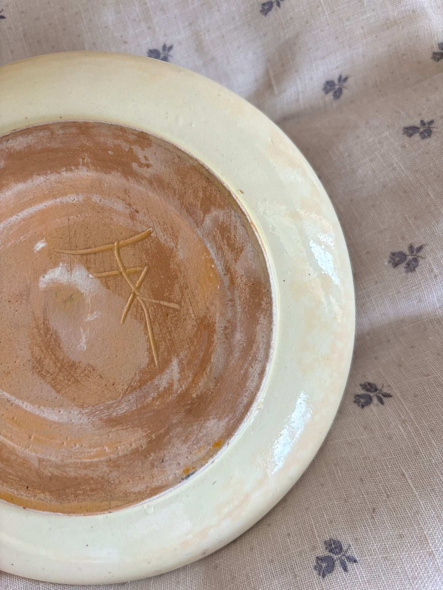 Kähler platte, cremefarvet