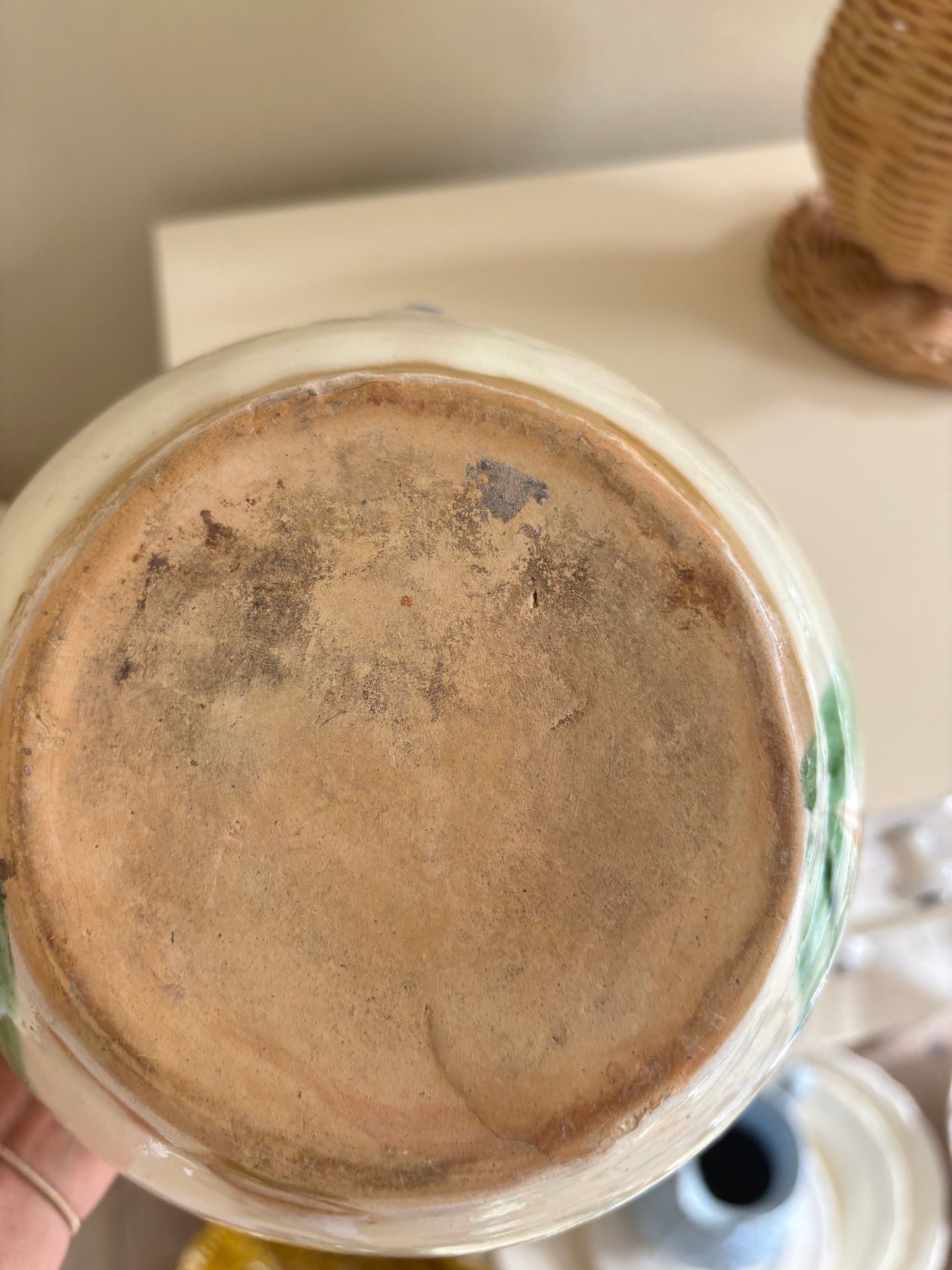 Keramik kande med blomster motiv