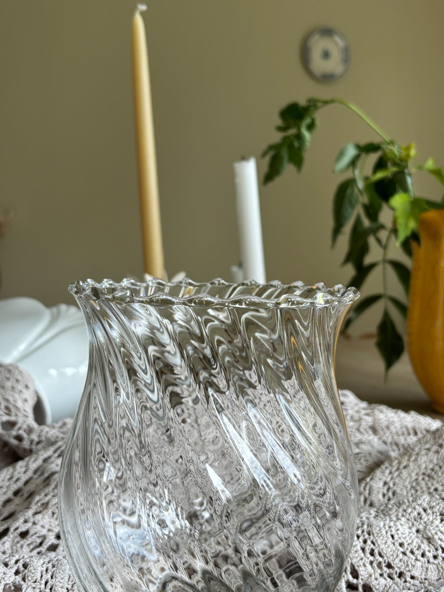Glas vase med swirl