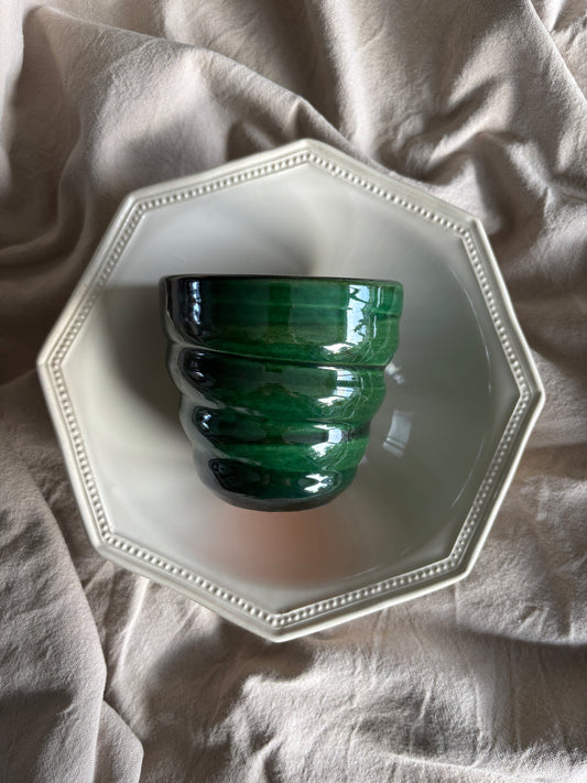 Håndlavet keramik kop, grøn