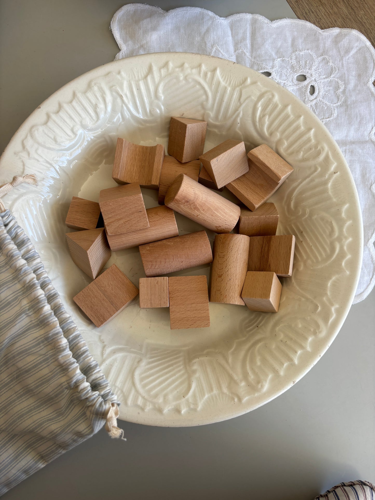 Mulepose med træklodser
