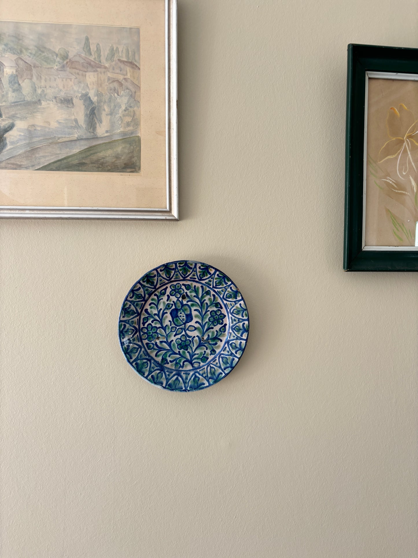 Keramik platte, blomstret