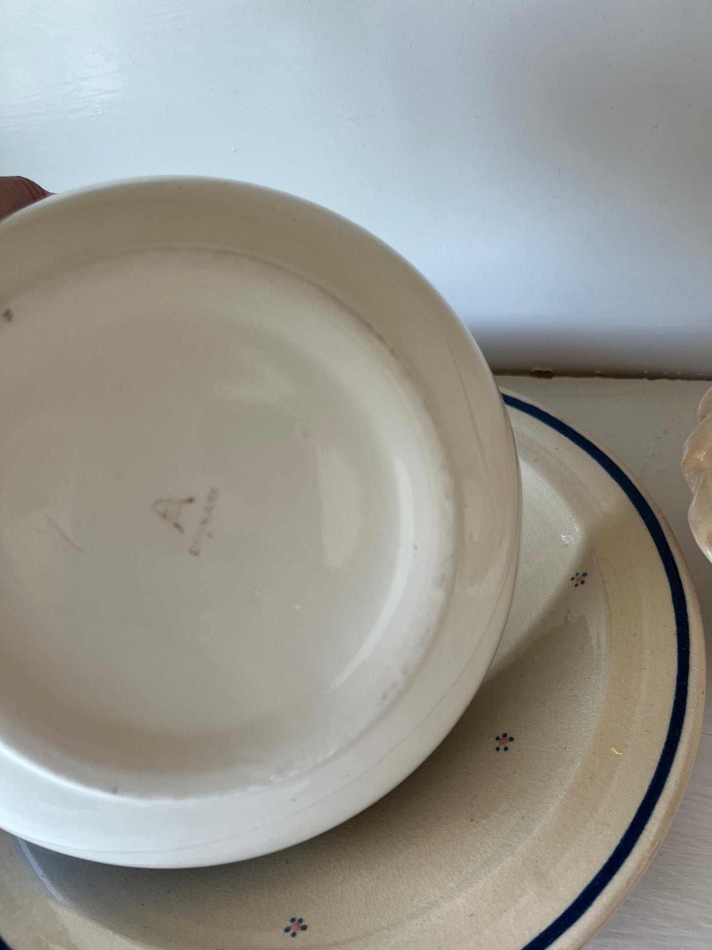 Aluminia skål, blå kant