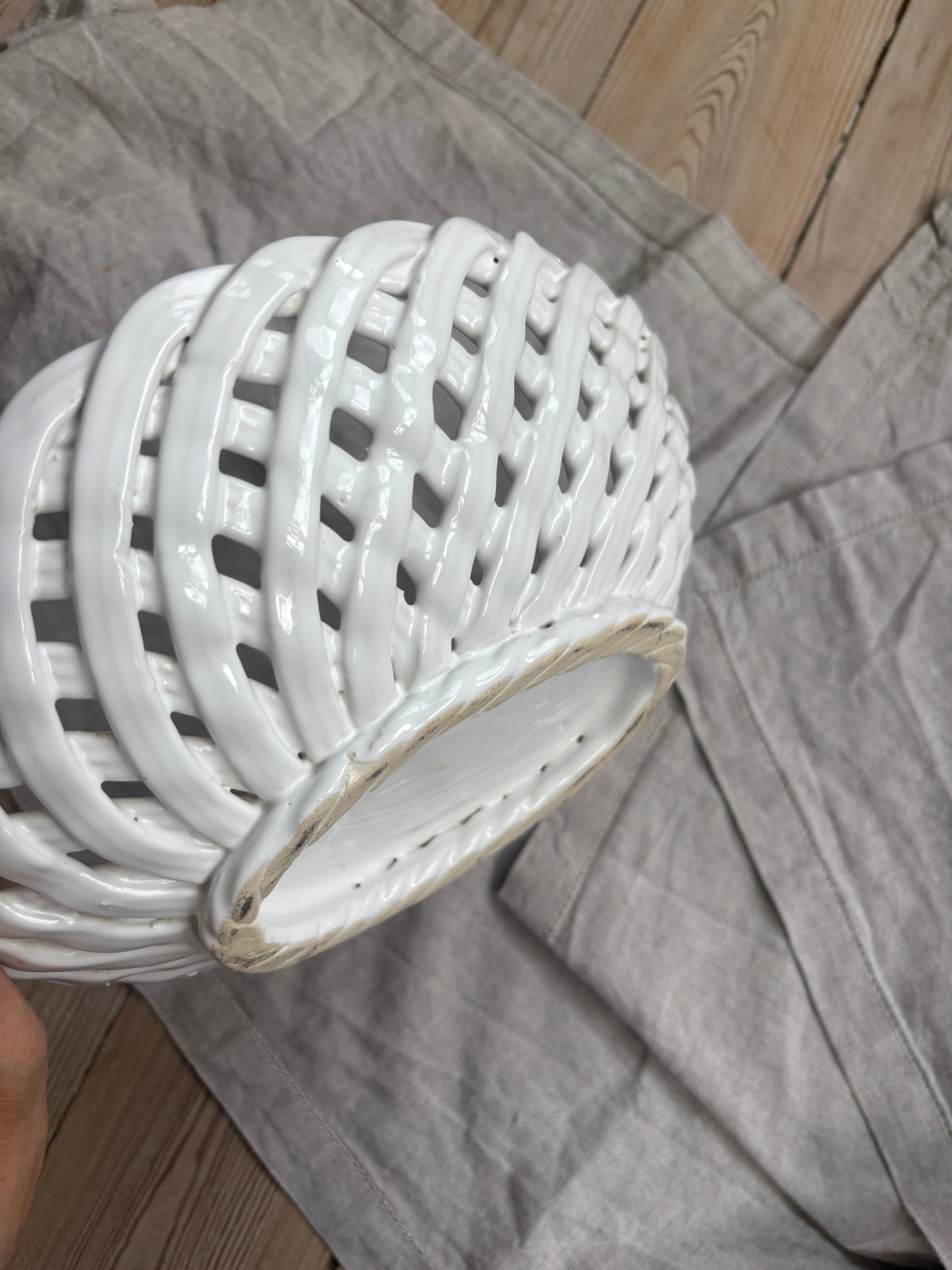 Flettet porcelæn skål