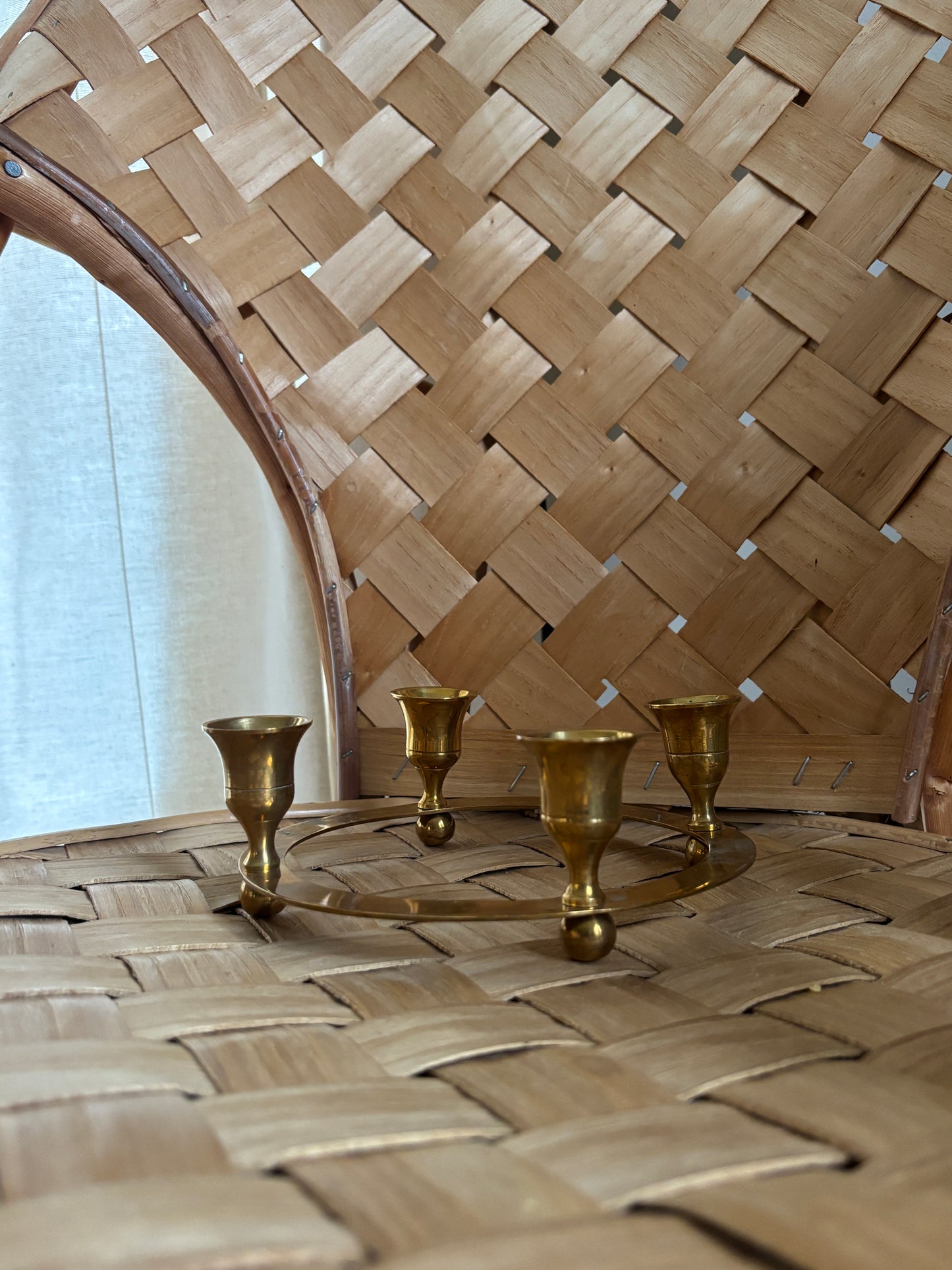 Adventstage i messing til kronelys