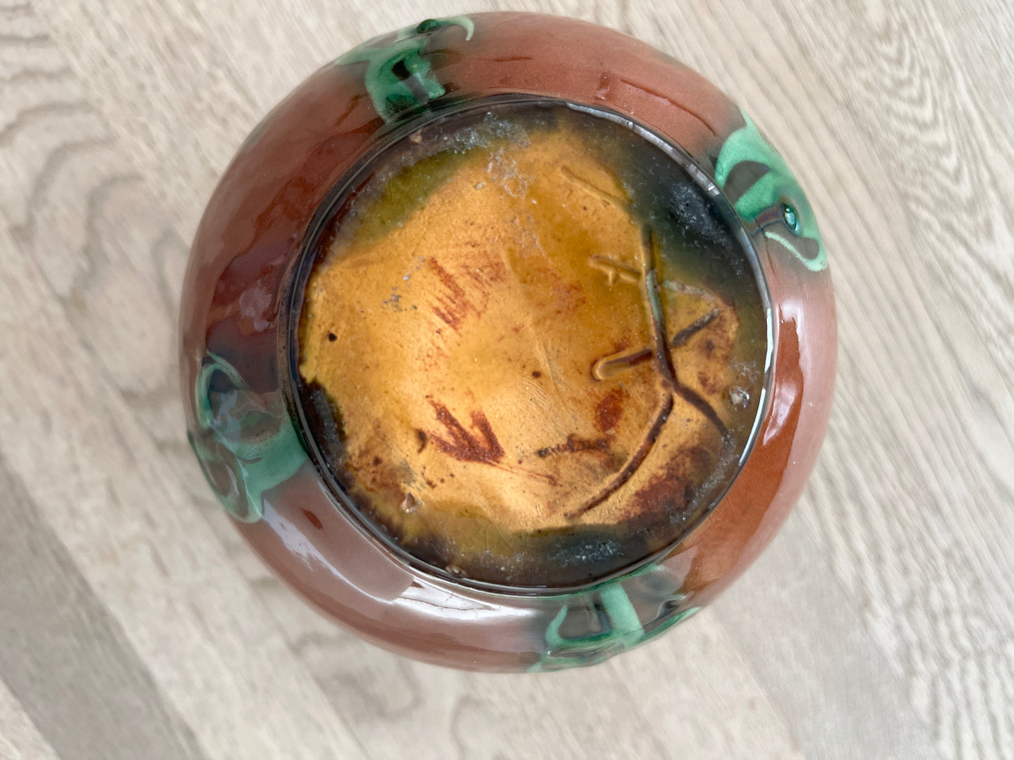 Kähler vase, brun/grøn