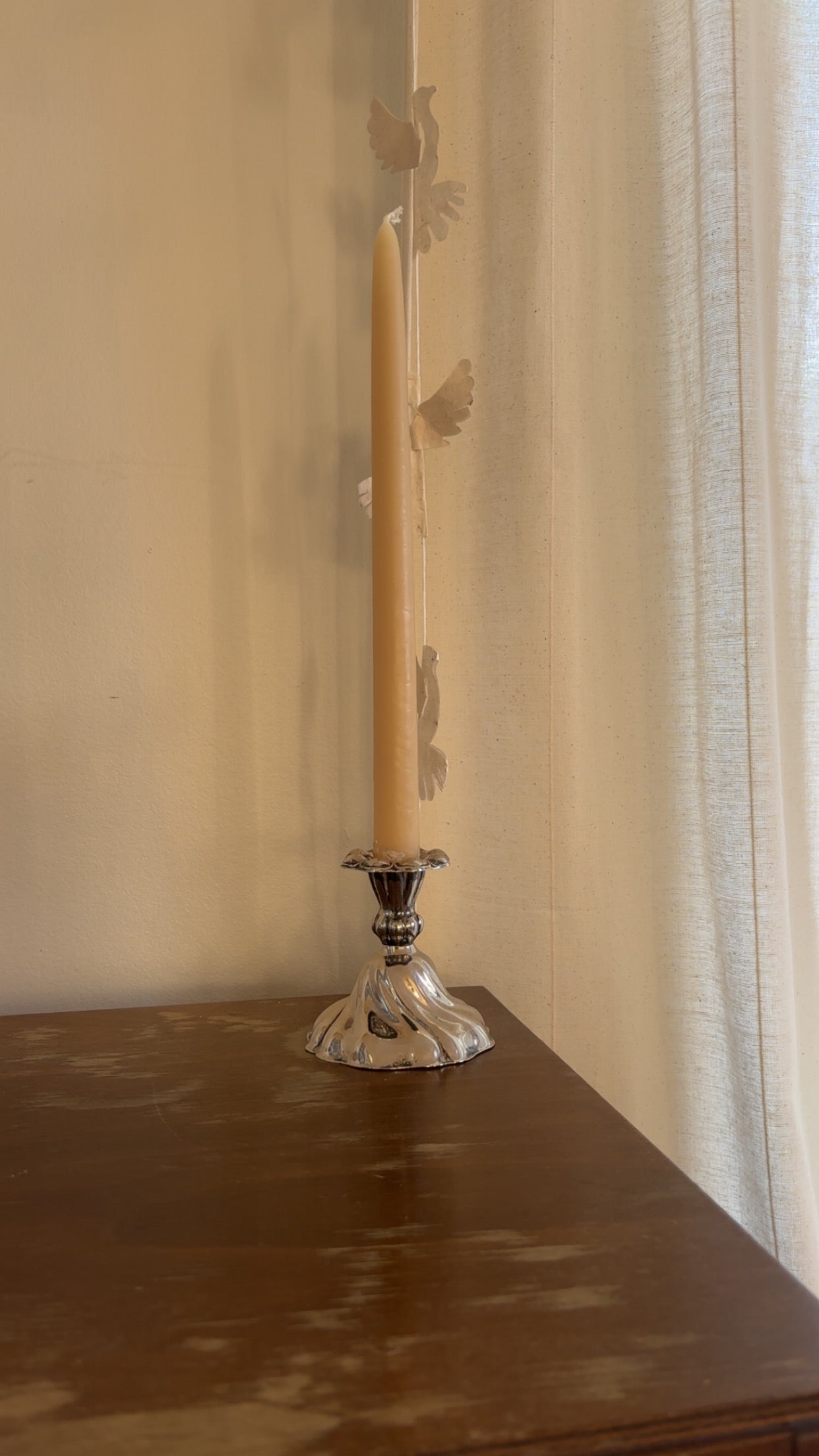 Lysestage i pletsølv