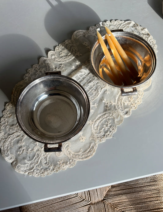 Servicerings skåle i pletsølv