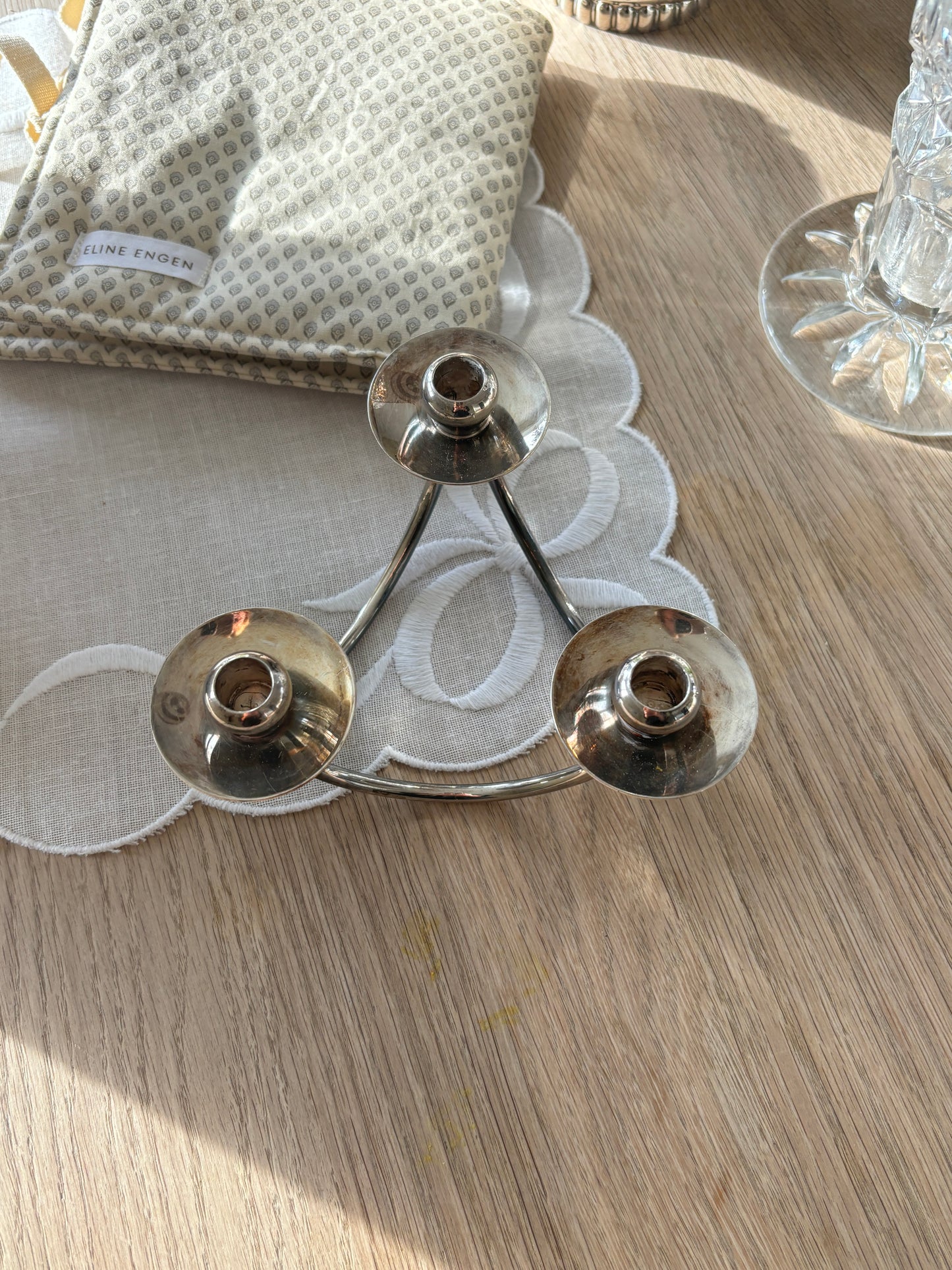 Pletsølv stage til kertelys