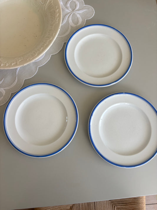 Frokost tallerkner med blå kant