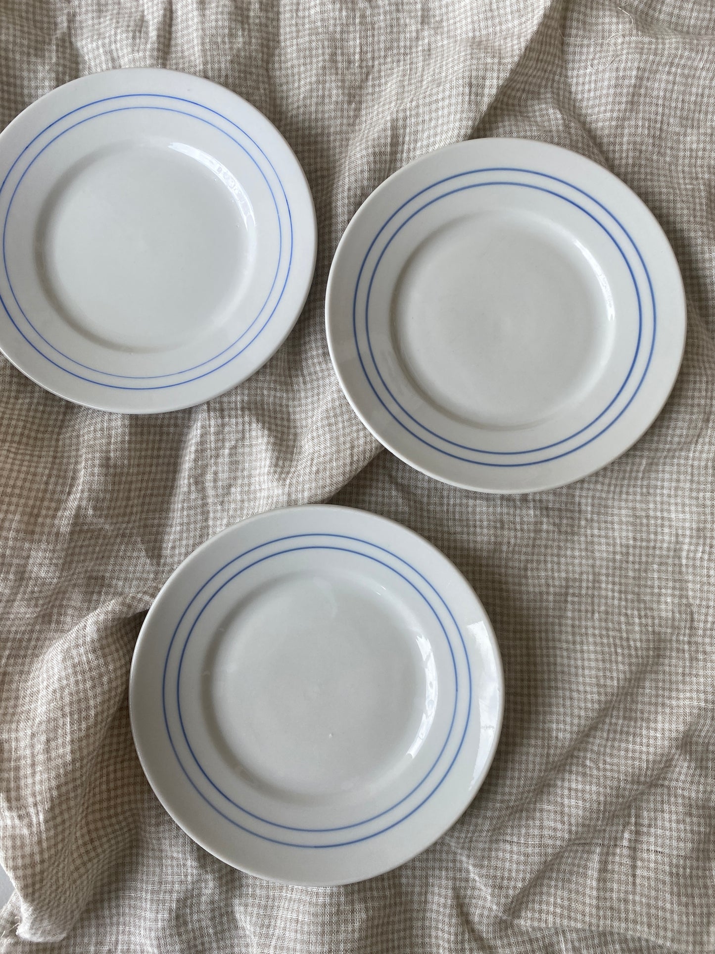 Cake plates blue stripe