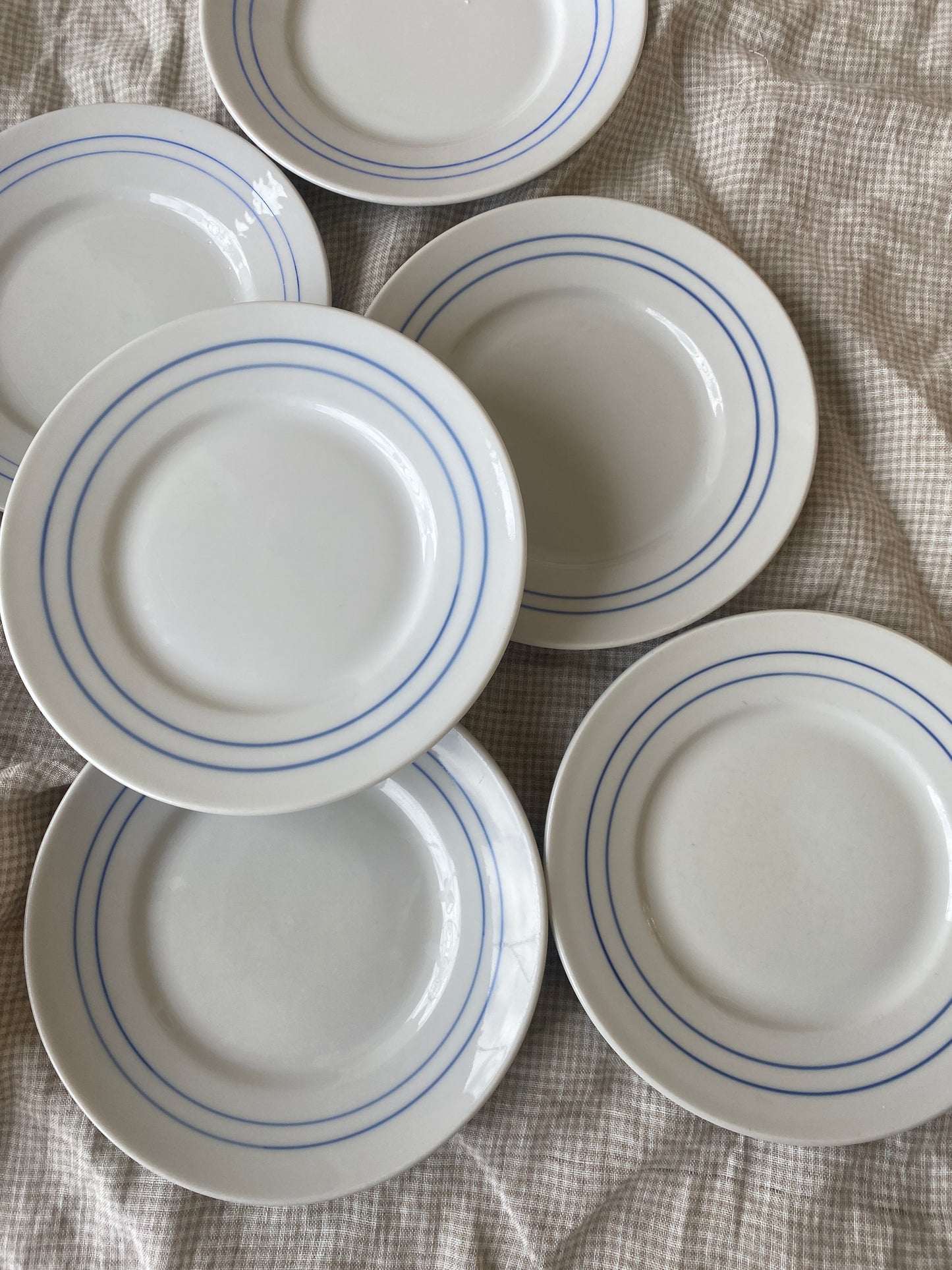 Cake plates blue stripe