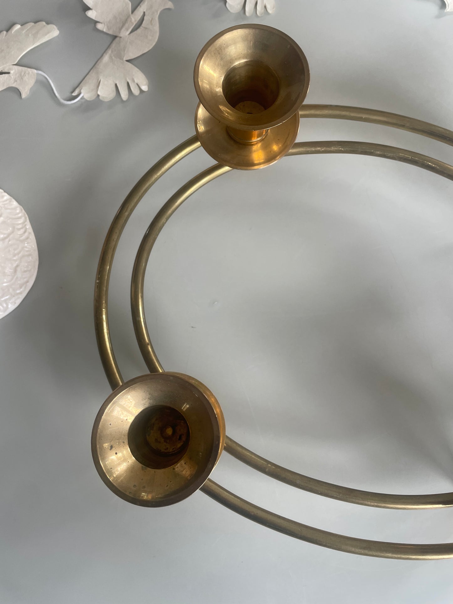 Beautiful and simple Advent candle holder in brass