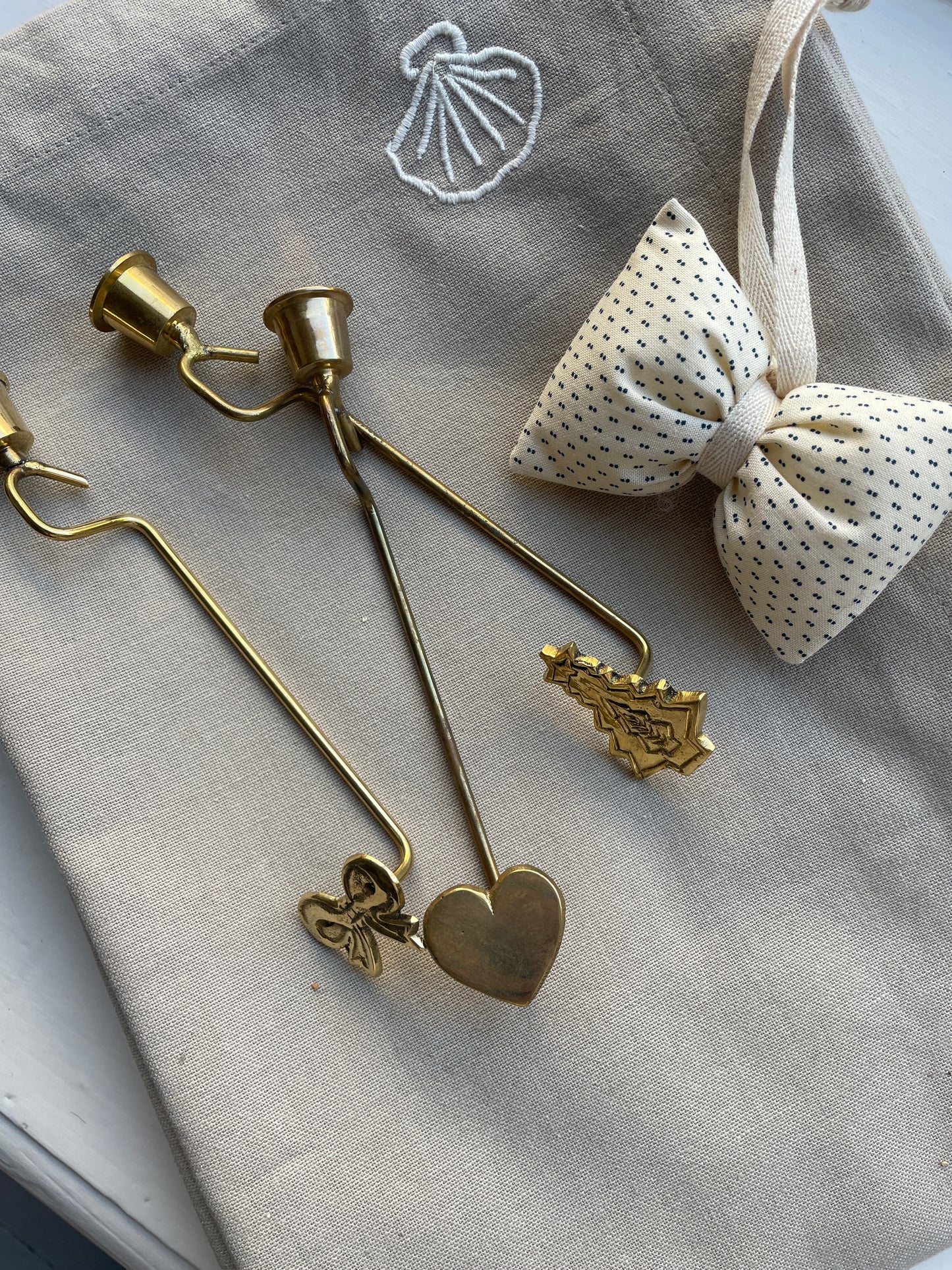 Brass candle holders for the Christmas tree