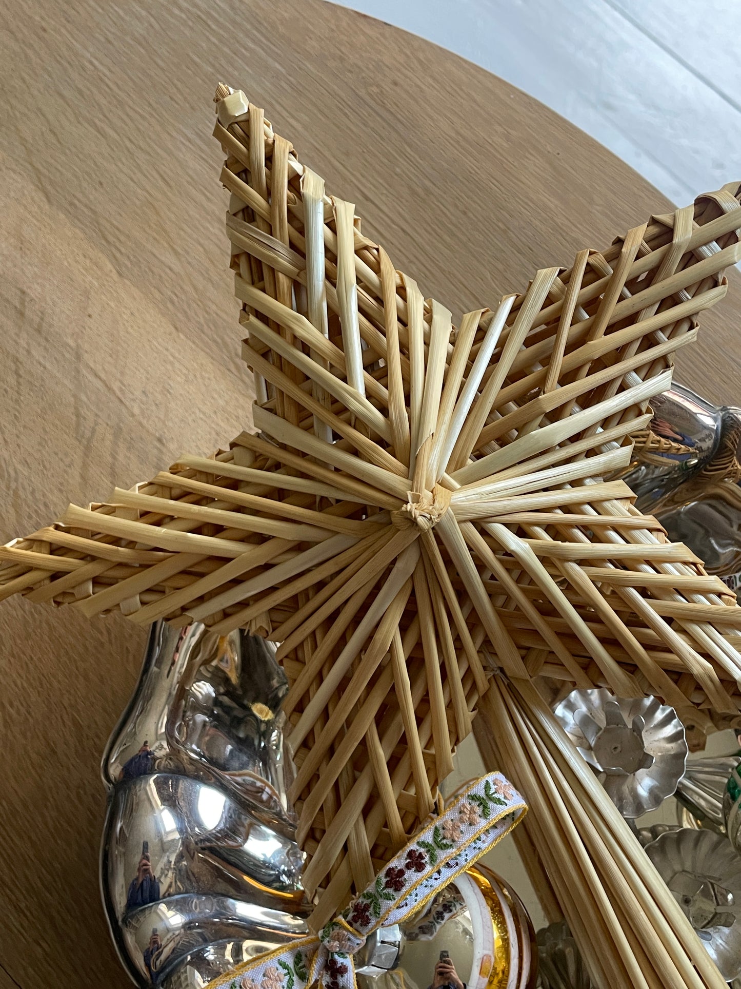 Christmas tree star in straw