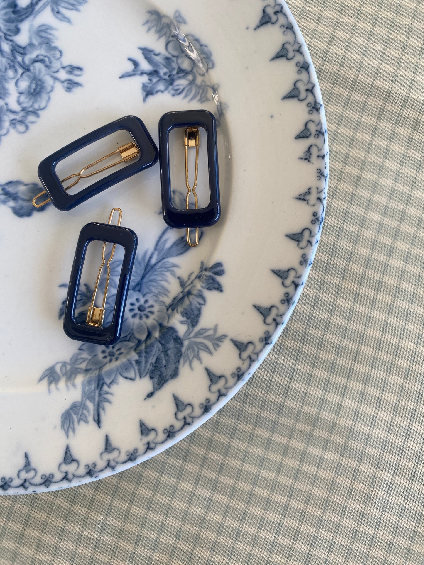 Kanel hårspænde navy