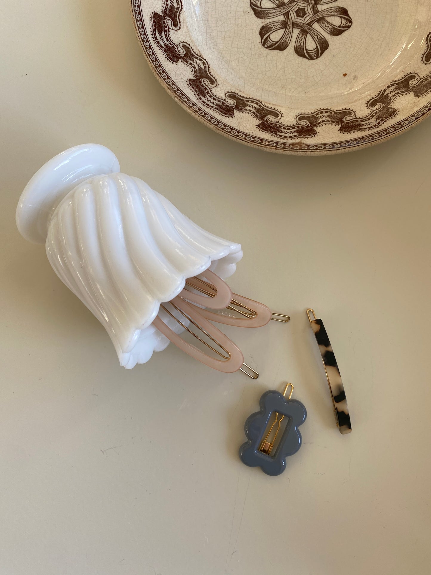 Kanel hårspænde nude