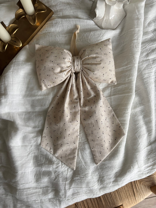 Håndlavet sløjfe beige/brun