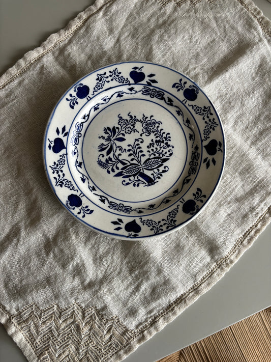 Fik gammel platte, blå