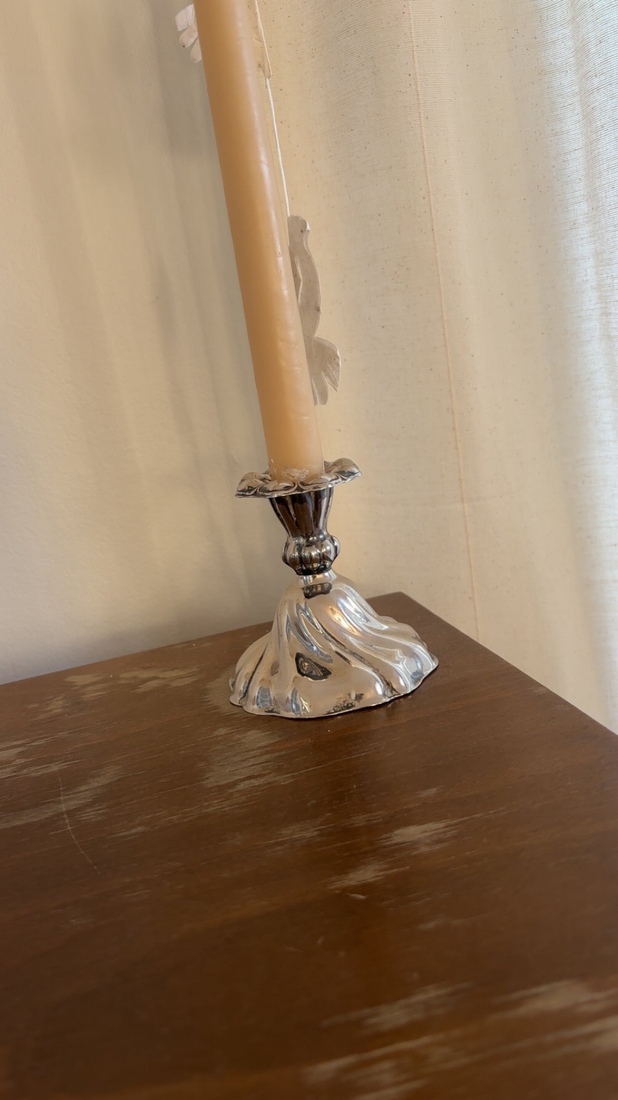 Lysestage i pletsølv