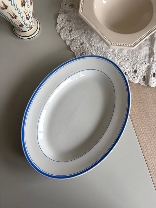 Aluminium fad med blå kant
