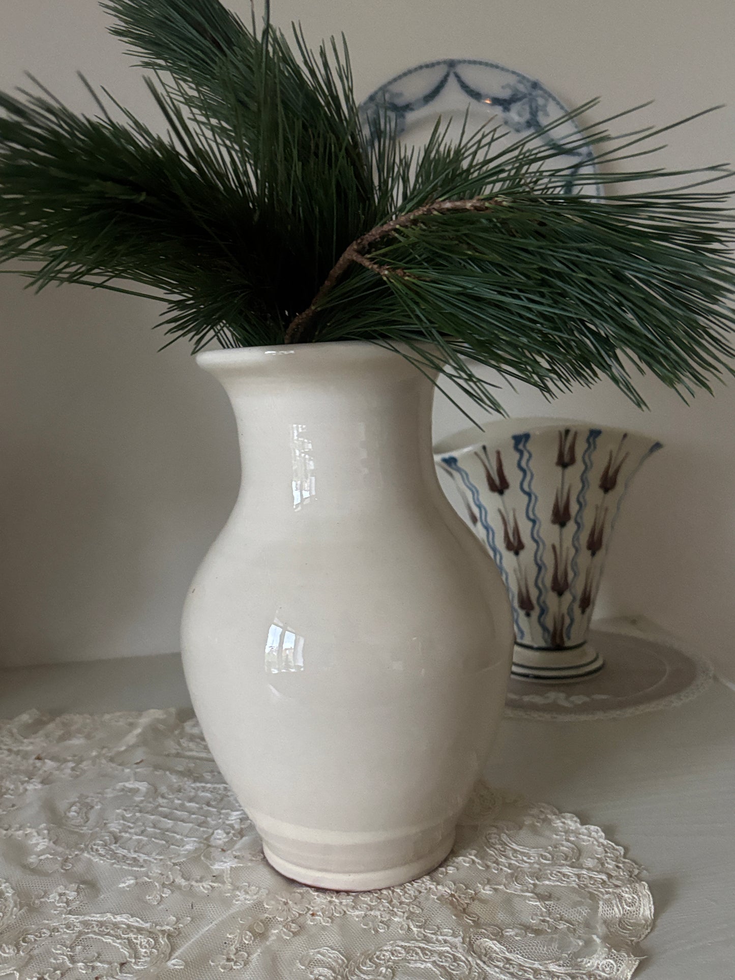 Smukkeste keramik vase, creme