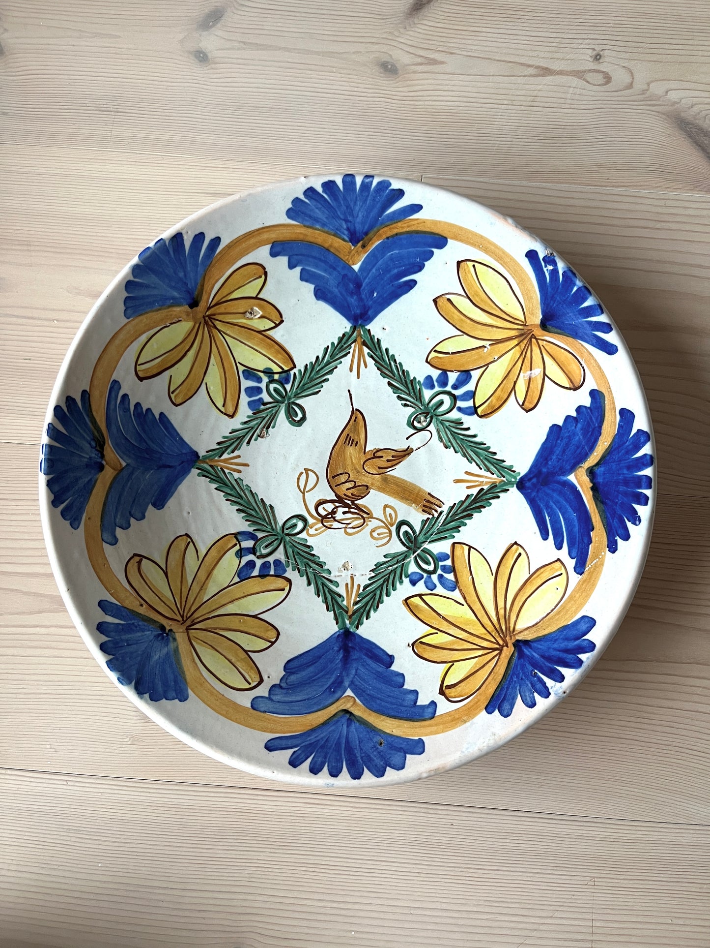 Stor spansk keramik platte