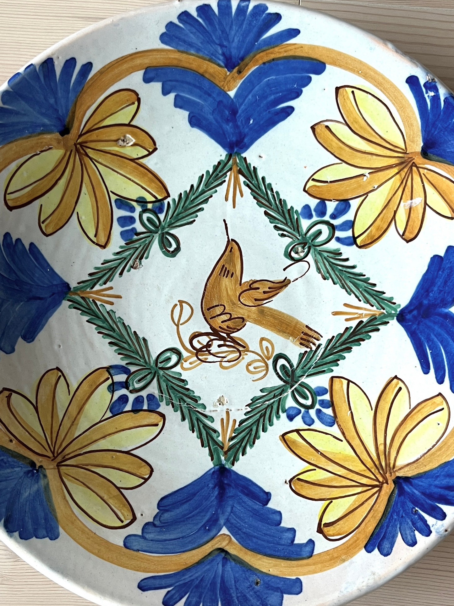 Stor spansk keramik platte