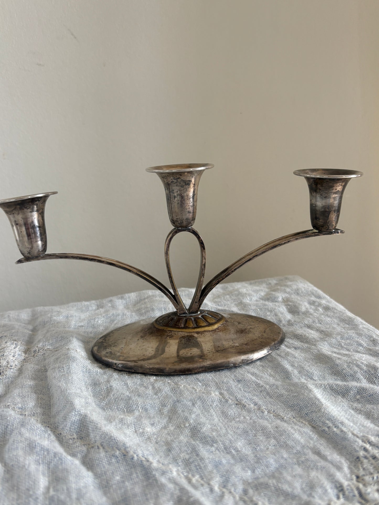 Lysestage i pletsølv