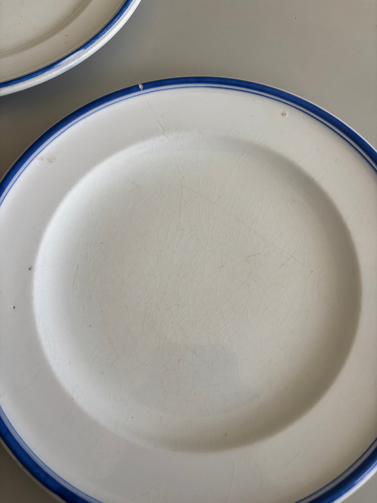 Frokost tallerkner med blå kant