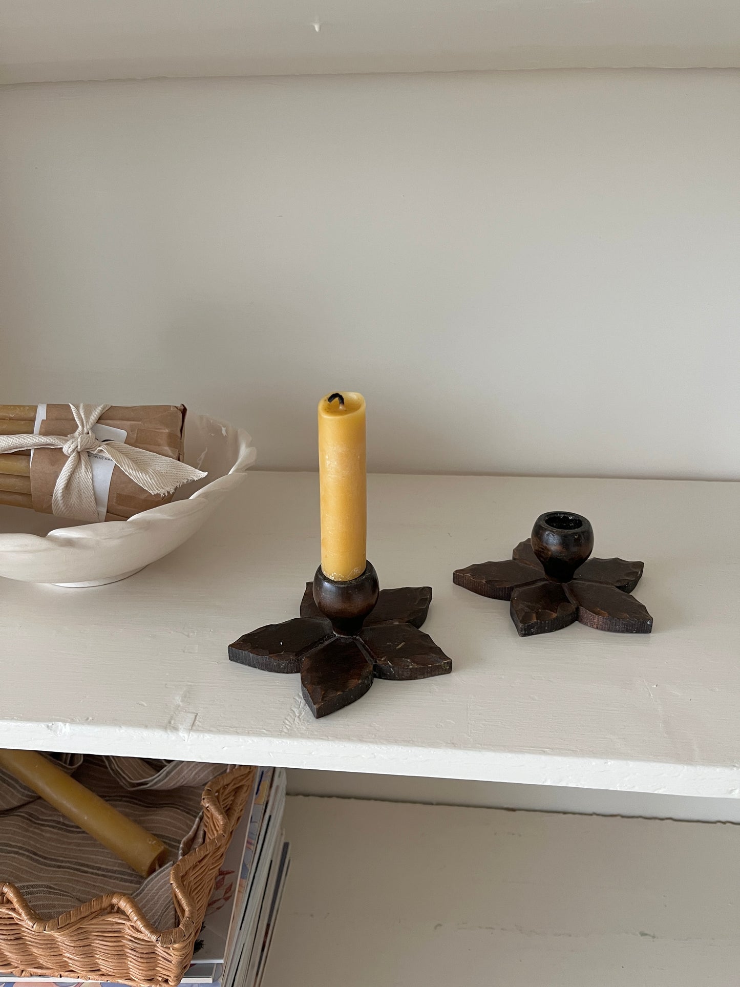 Træ lysestage, kronelys