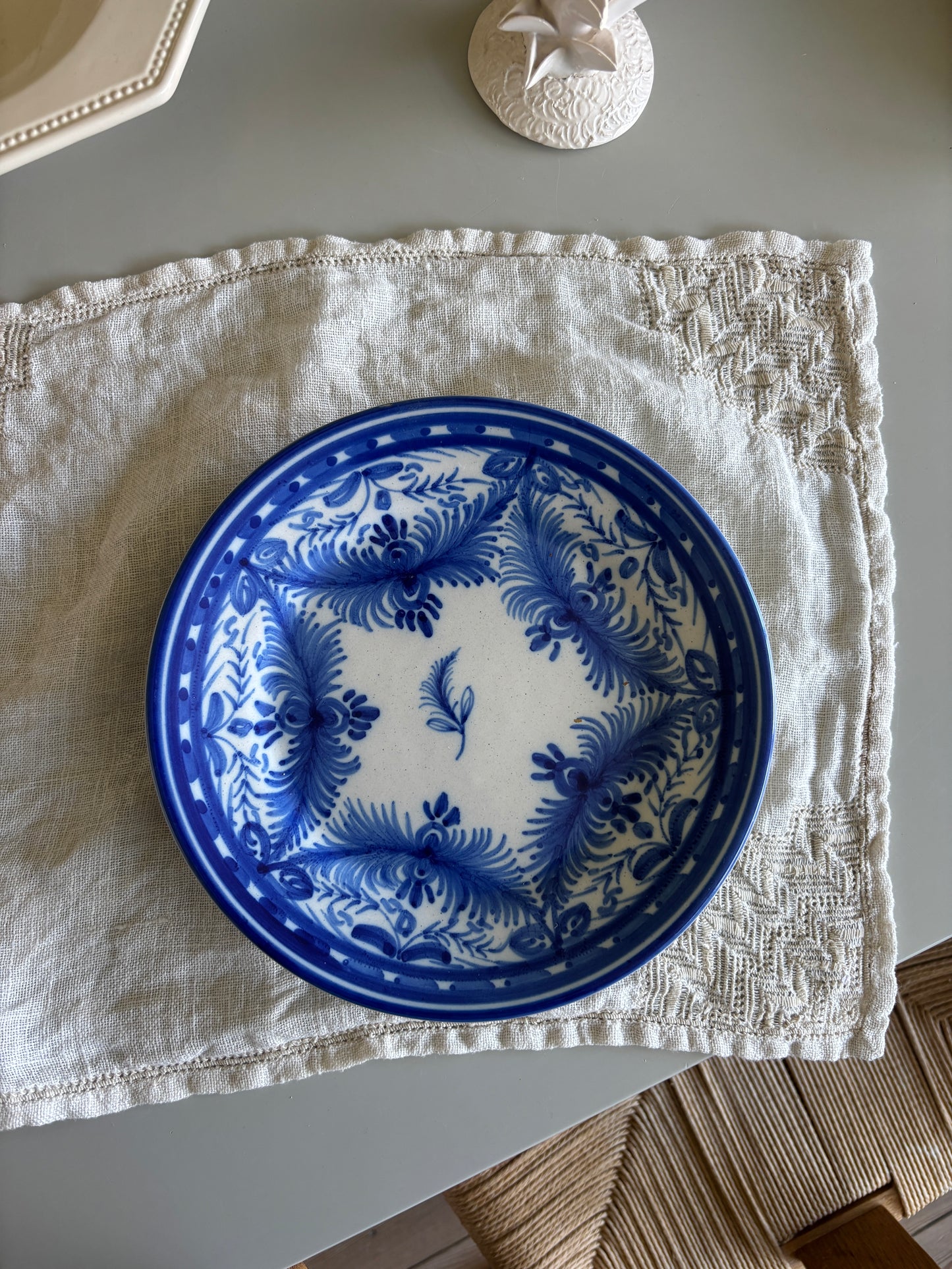 Platte med blå motiv