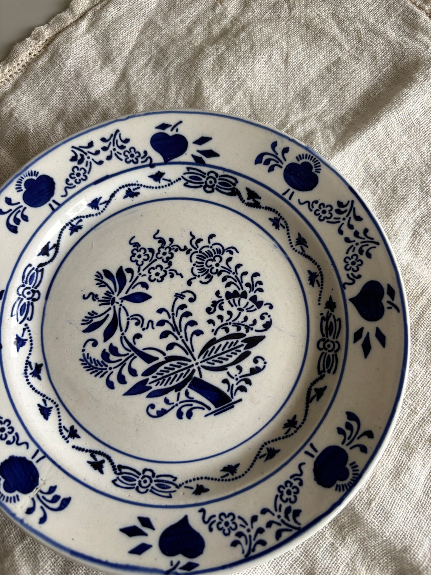 Fik gammel platte, blå