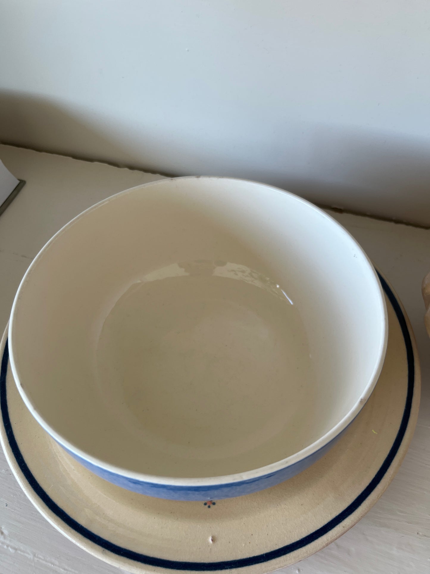 Aluminia skål, blå kant