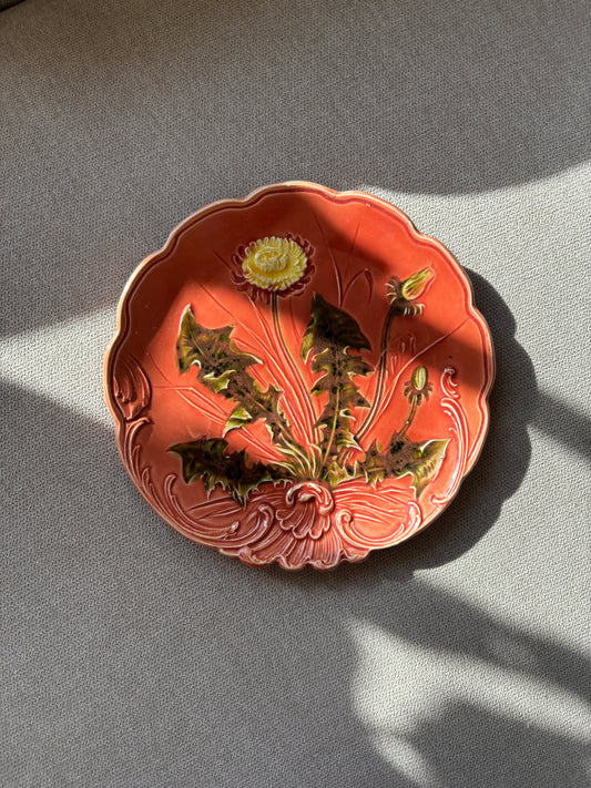 Keramik platte med blomst