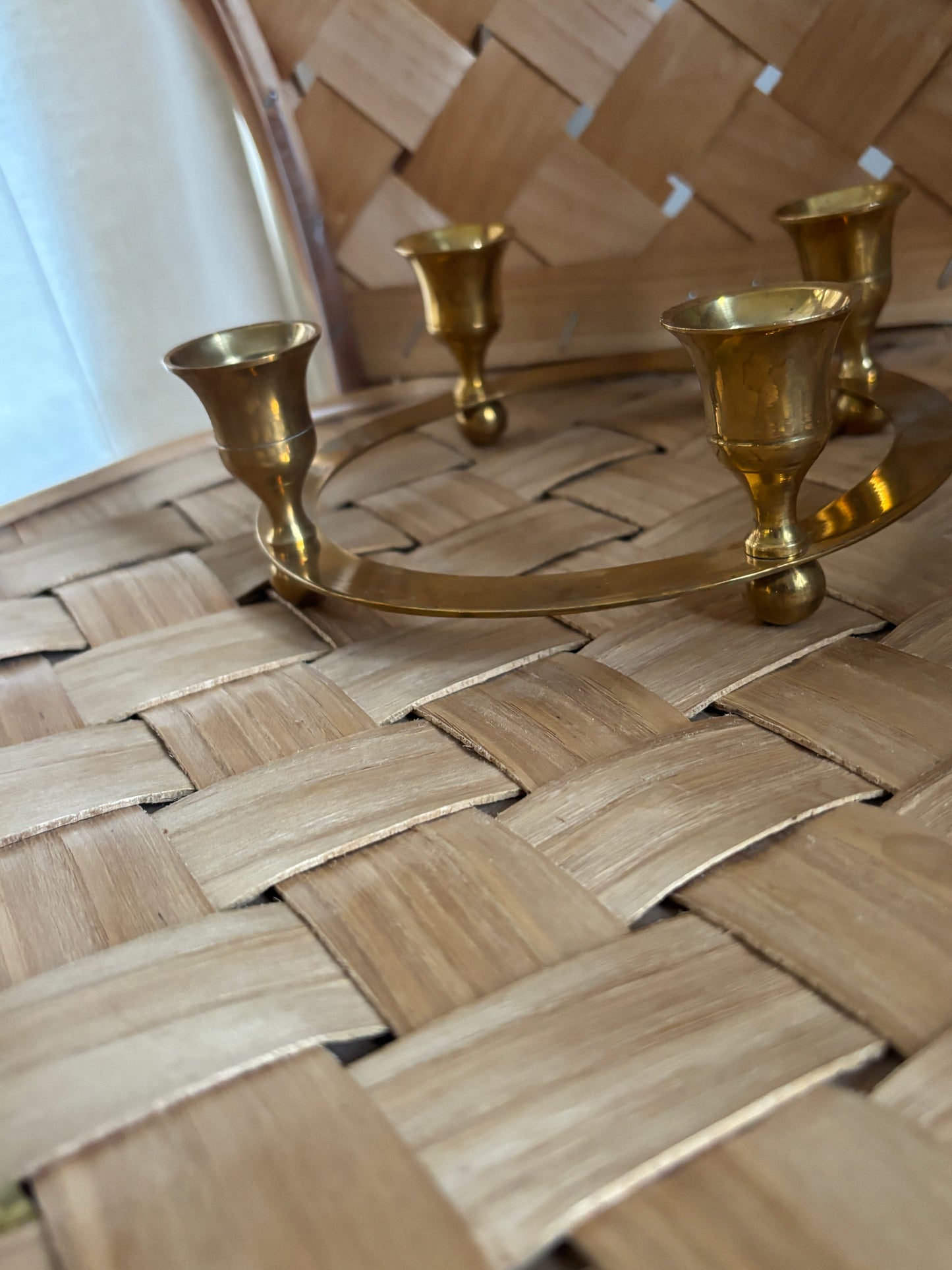 Adventstage i messing til kronelys