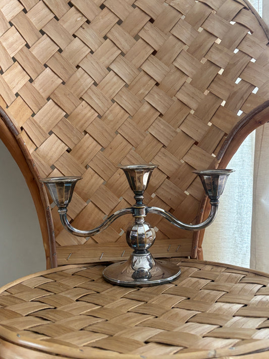 Lysestage i pletsølv