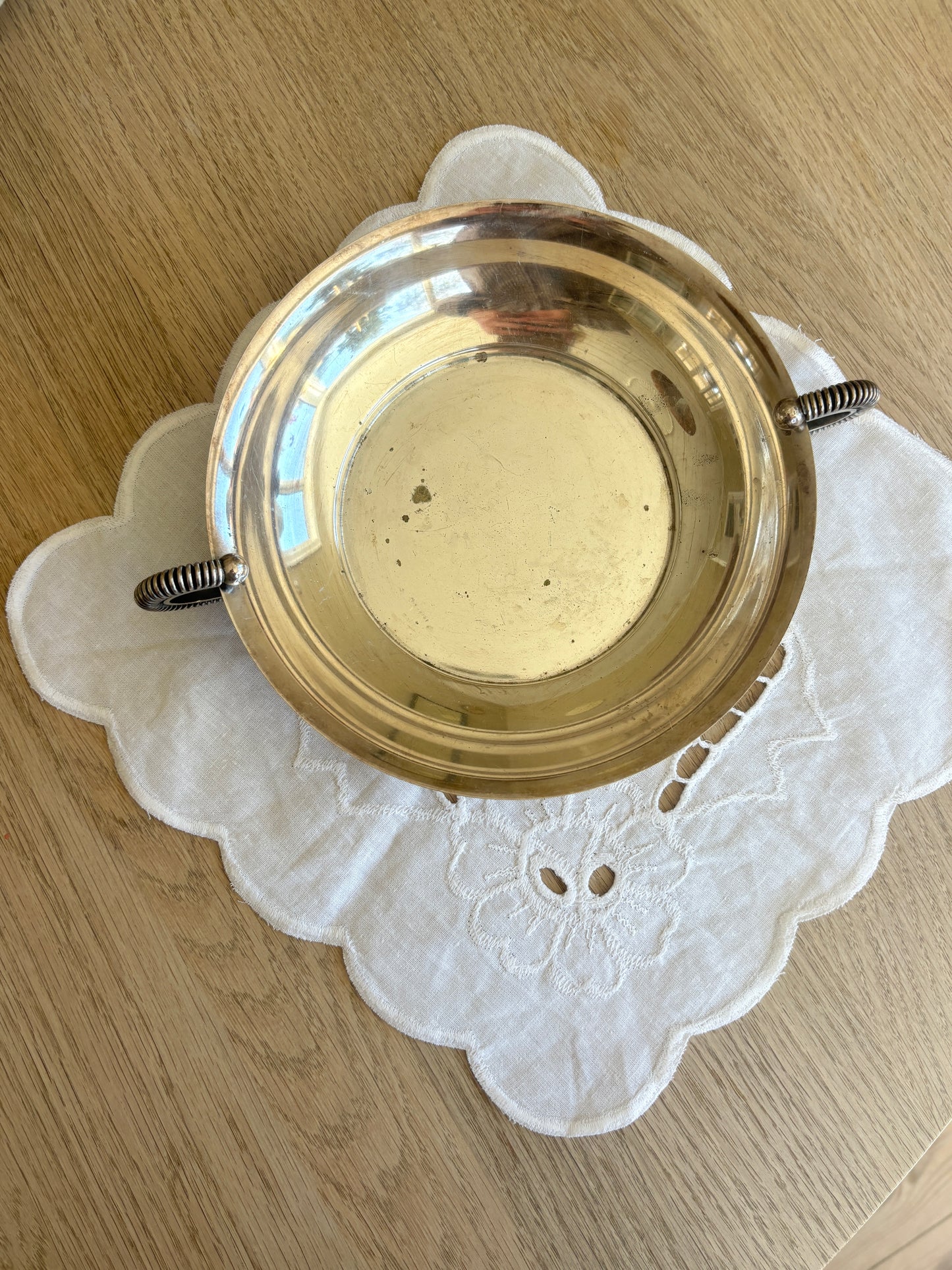 Vintage skål i pletsølv