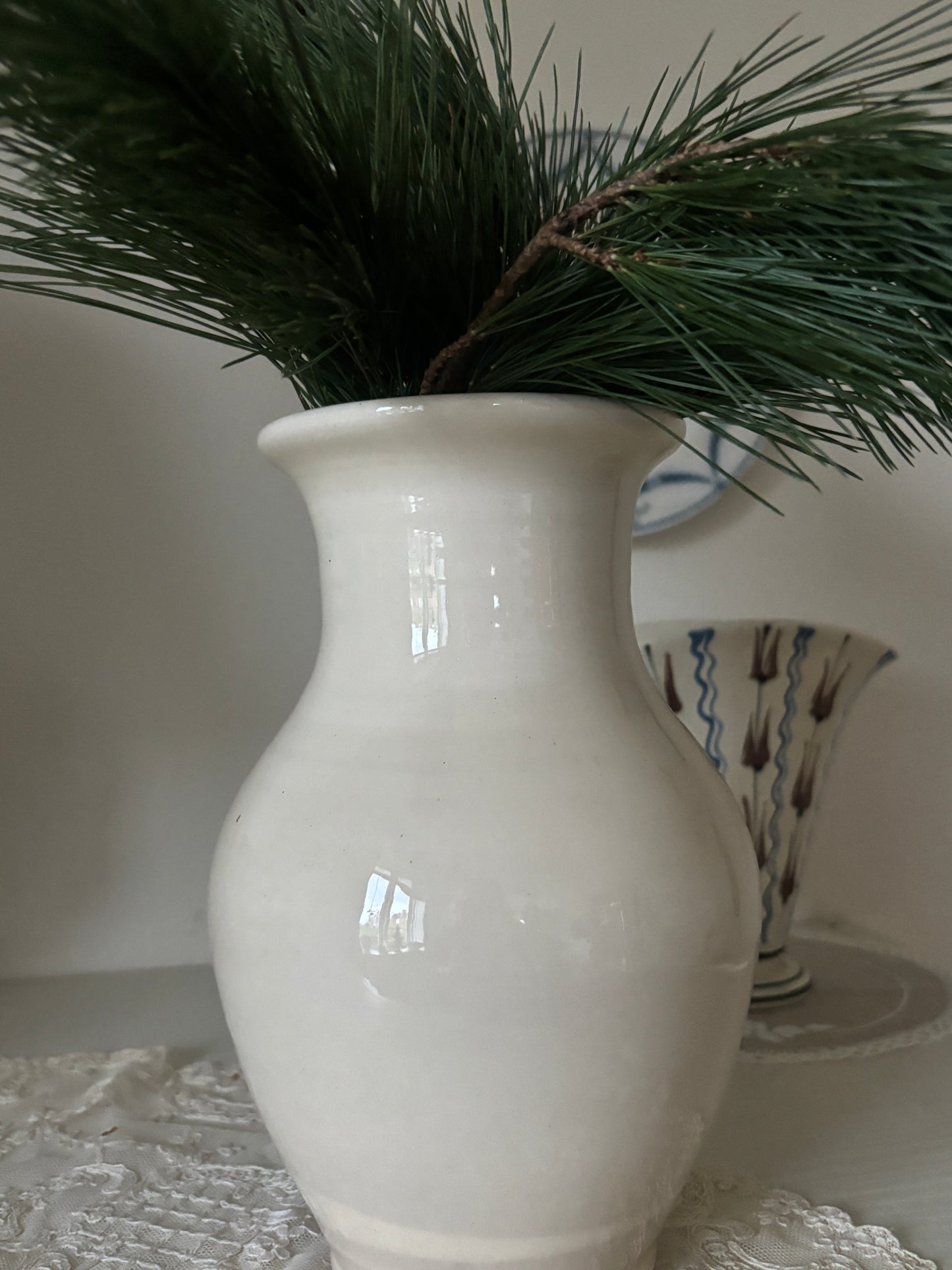 Smukkeste keramik vase, creme