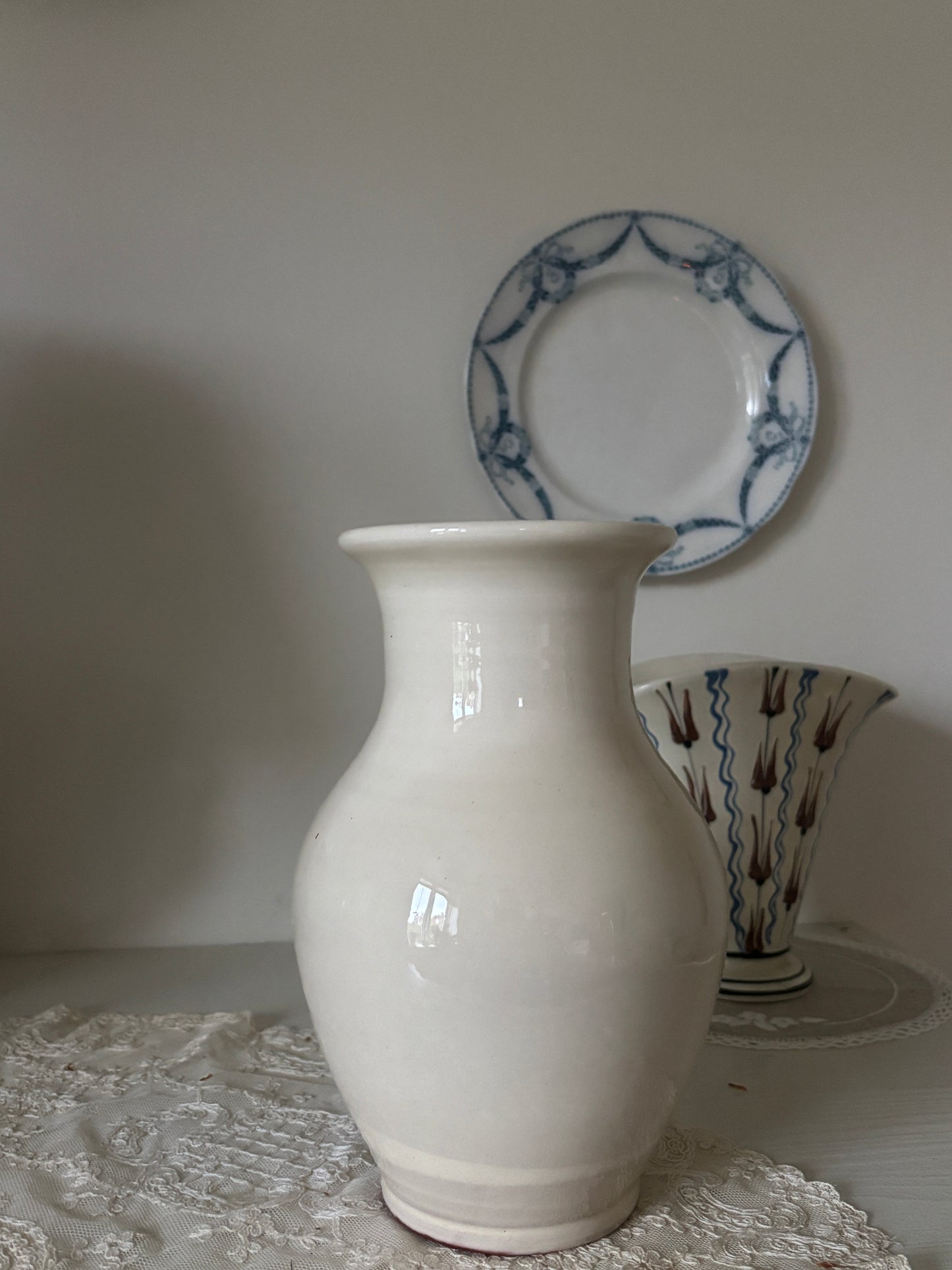 Smukkeste keramik vase, creme