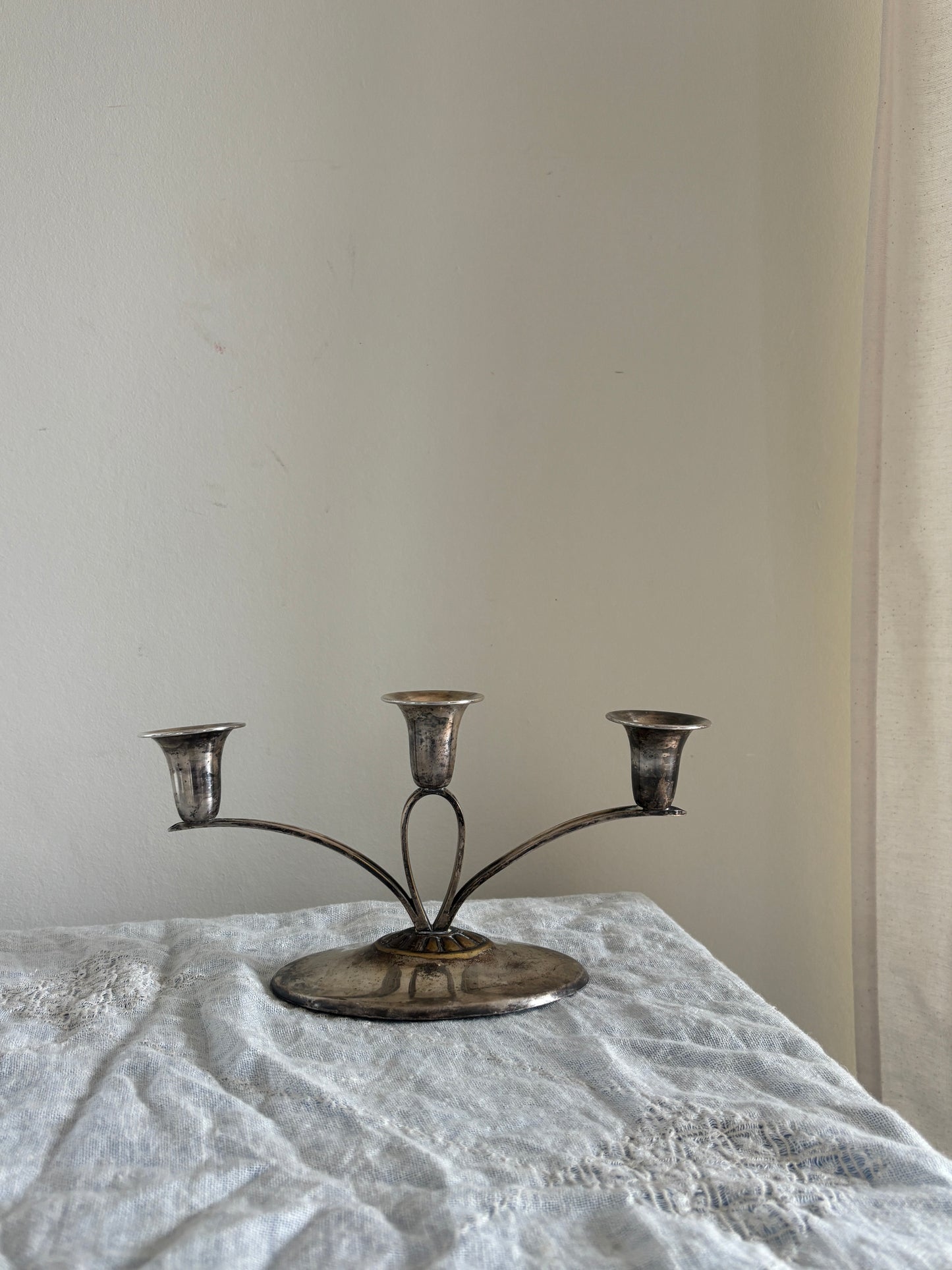 Lysestage i pletsølv