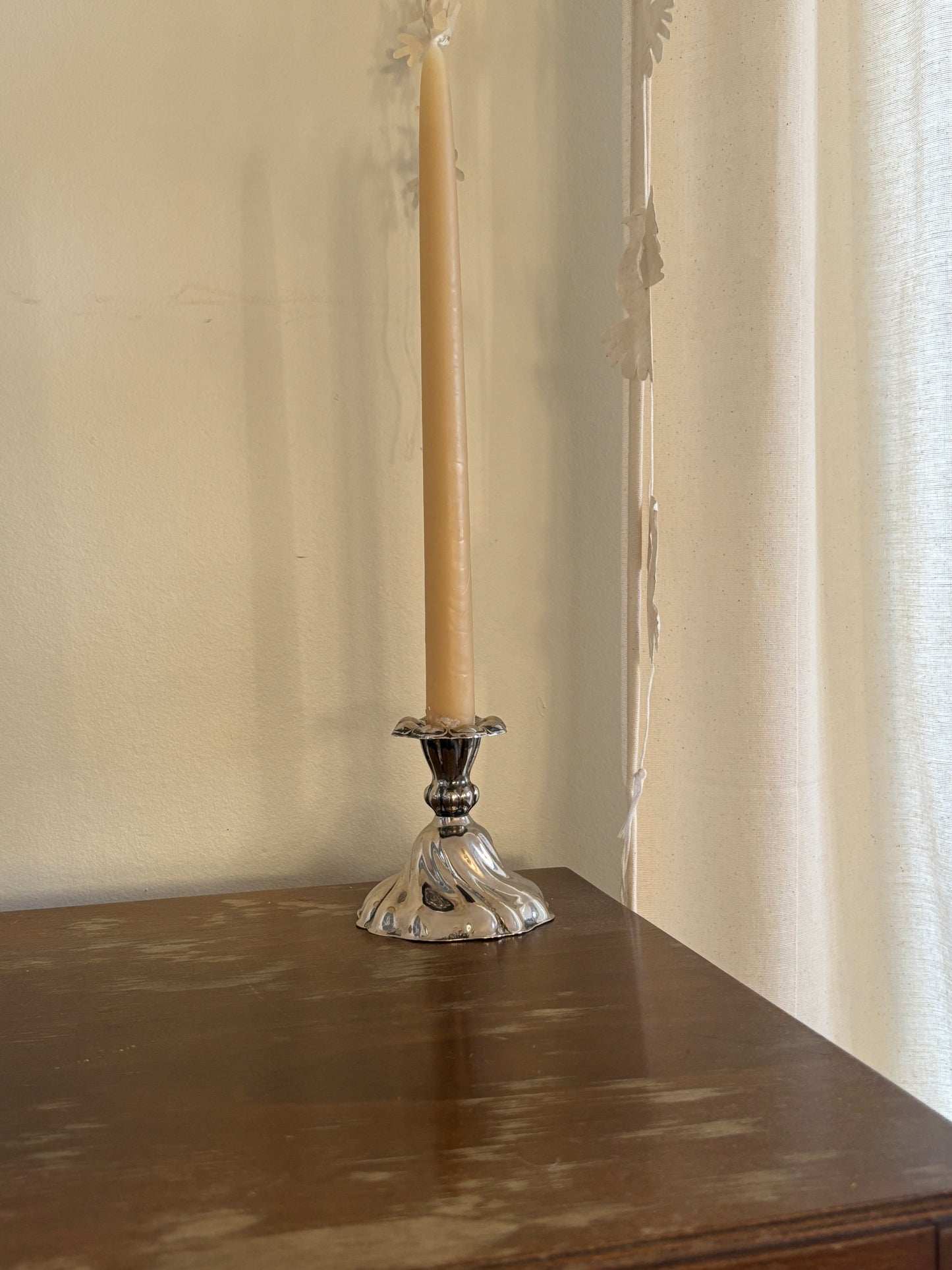 Lysestage i pletsølv