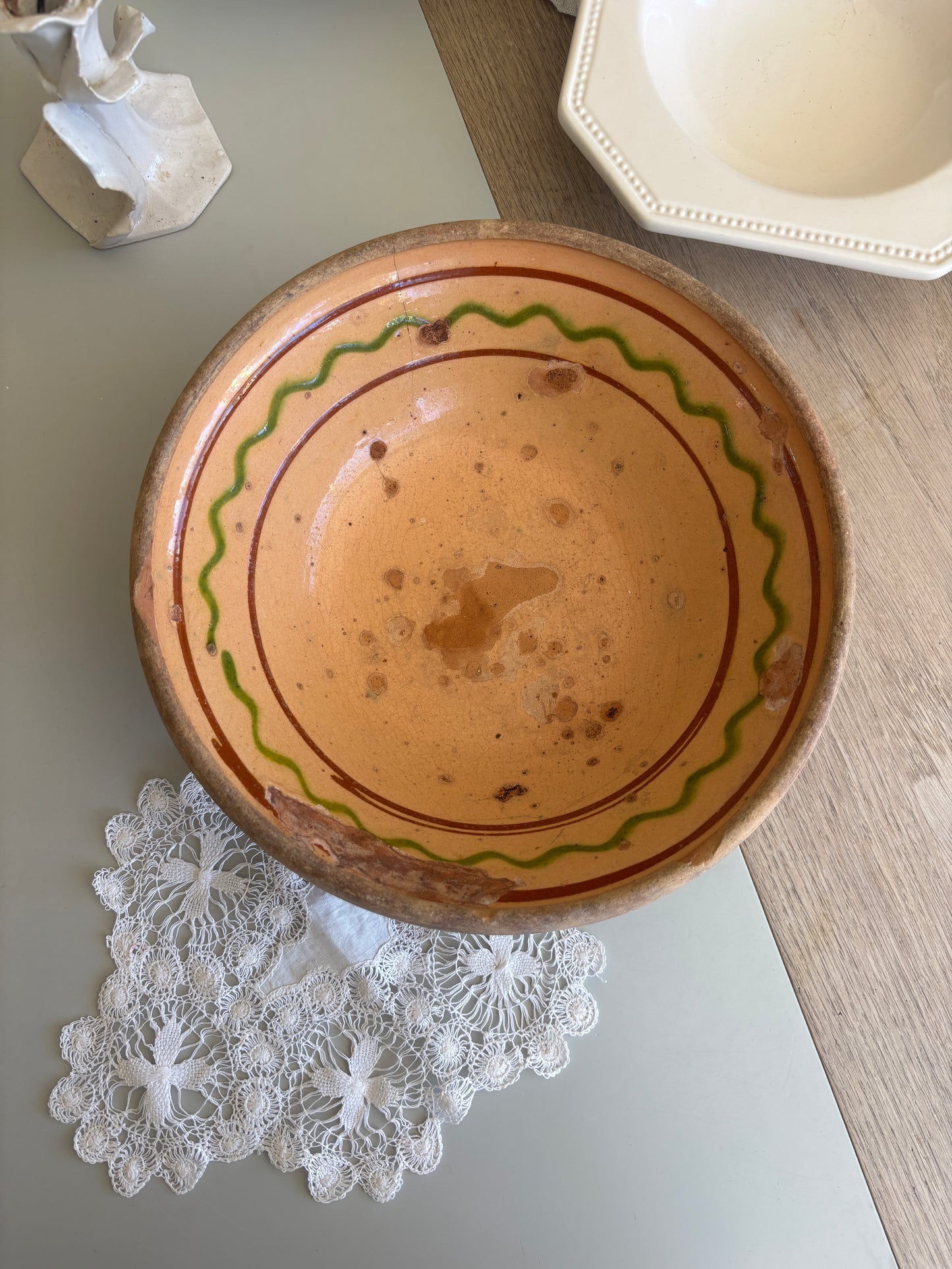 Gammel lerskål