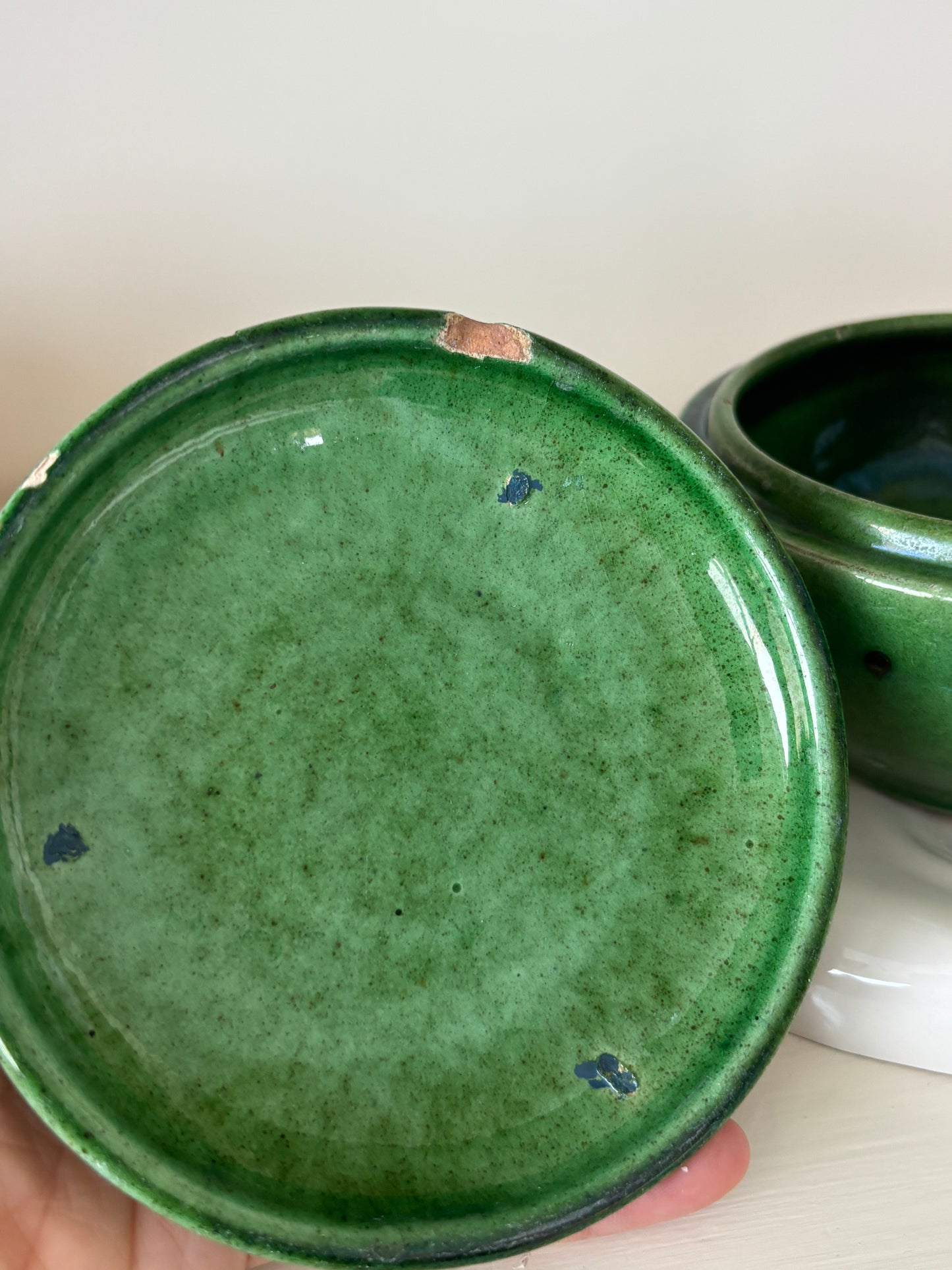 Keramik krukke med låg